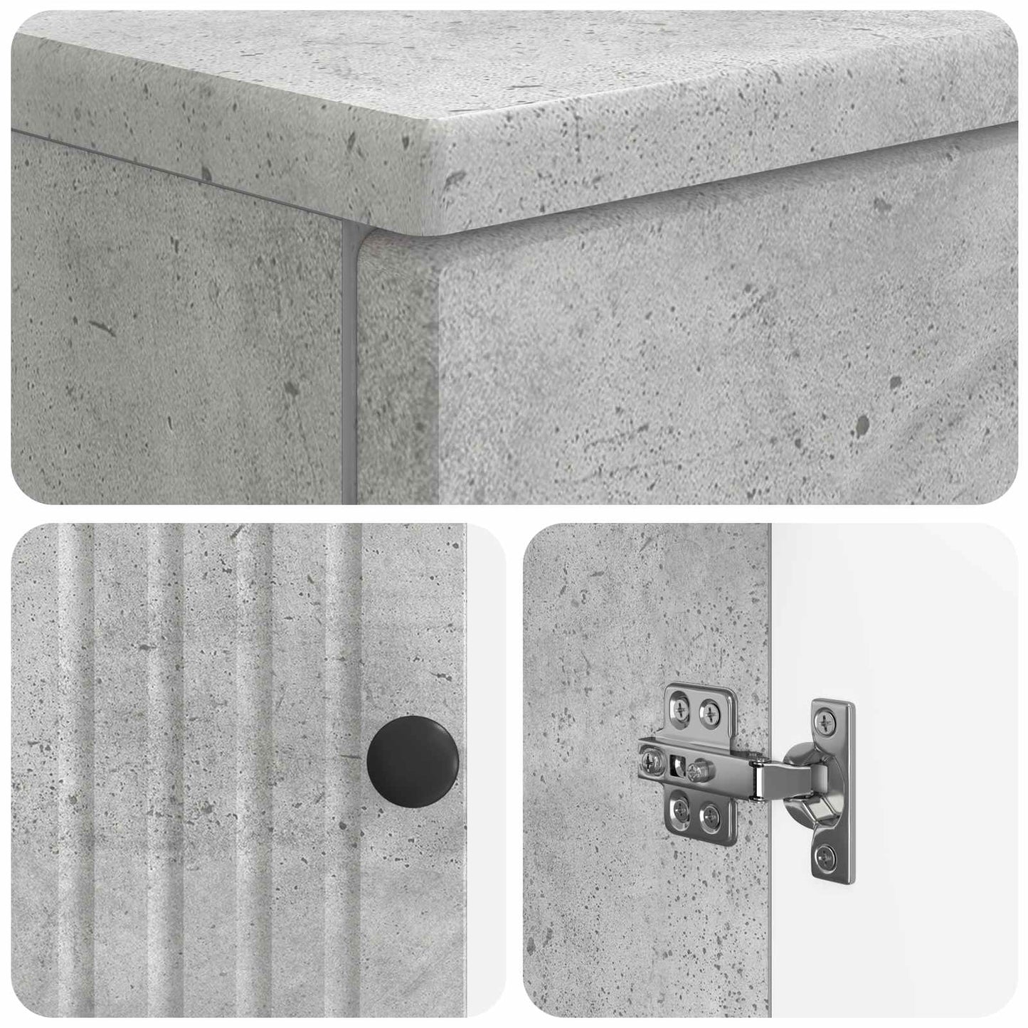 Bathroom Sink Cabinet ALKMAAR Concrete Grey 59.5 x 31.5x 59 cm