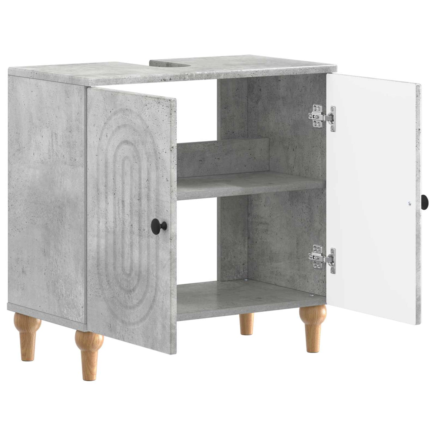 Bathroom Sink Cabinet ALKMAAR Concrete Grey 59.5 x 31.5x 59 cm