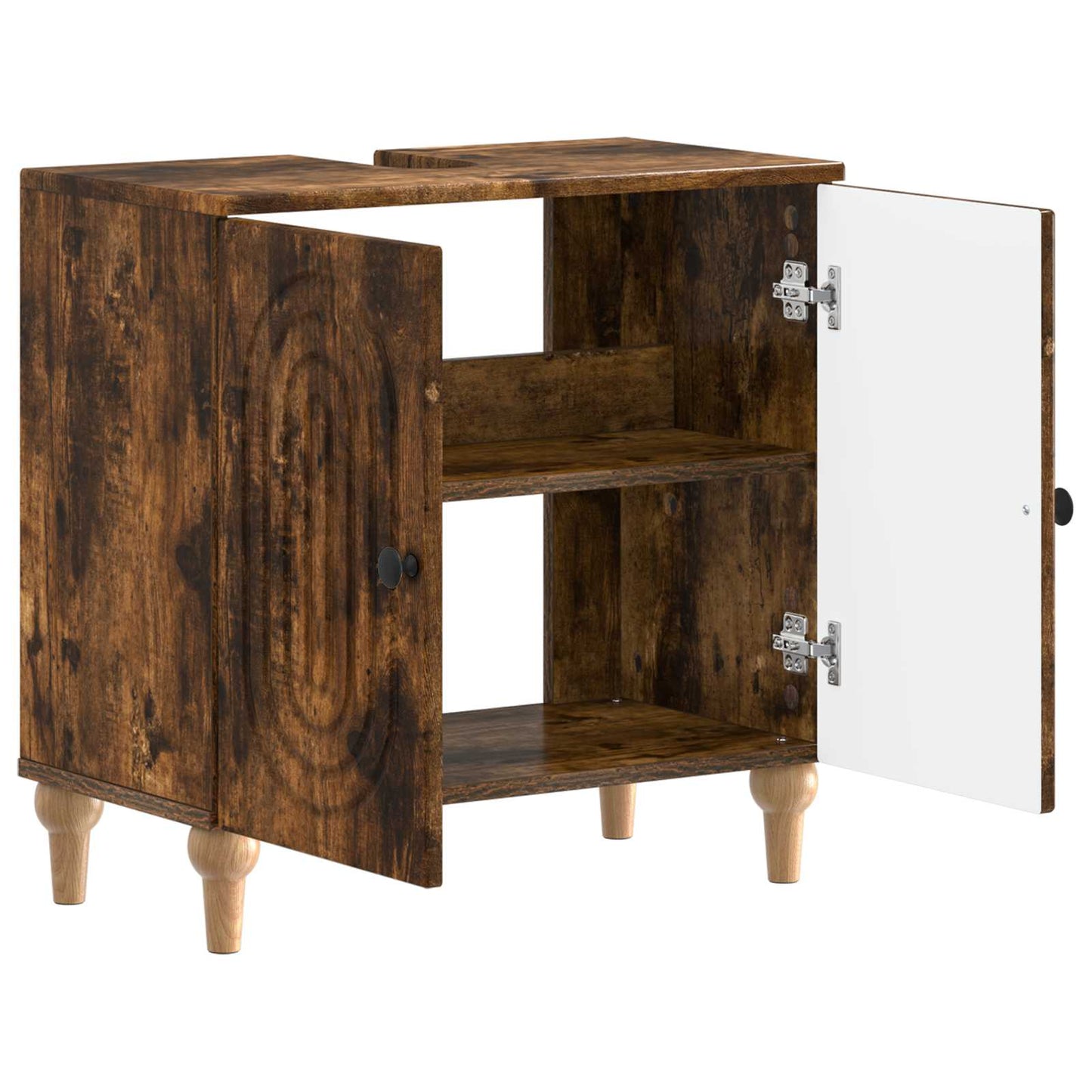 Bathroom Sink Cabinet ALKMAAR Smoked Oak 59.5 x 31.5x 59 cm
