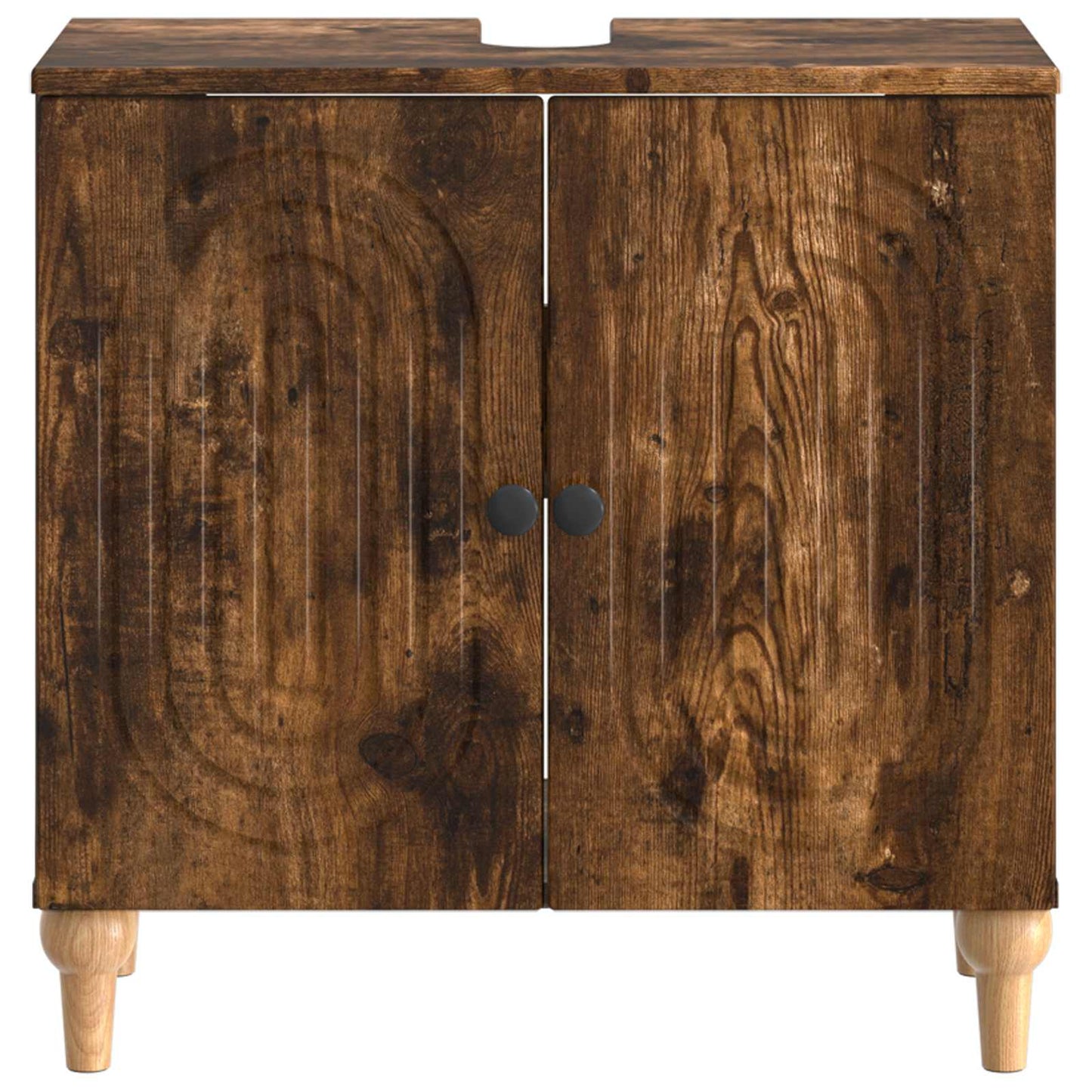 Bathroom Sink Cabinet ALKMAAR Smoked Oak 59.5 x 31.5x 59 cm