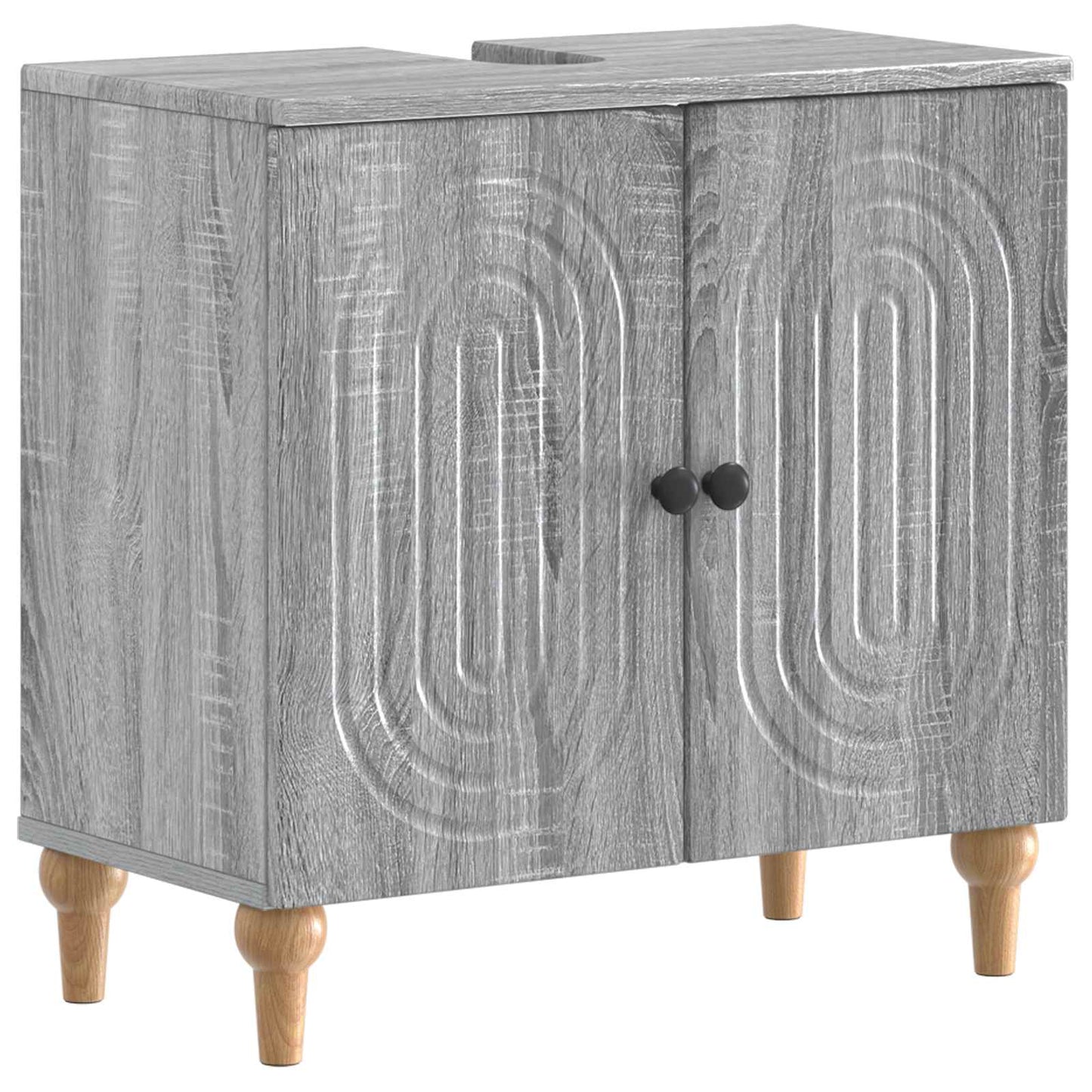 Bathroom Sink Cabinet ALKMAAR Grey Sonoma 59.5 x 31.5x 59 cm