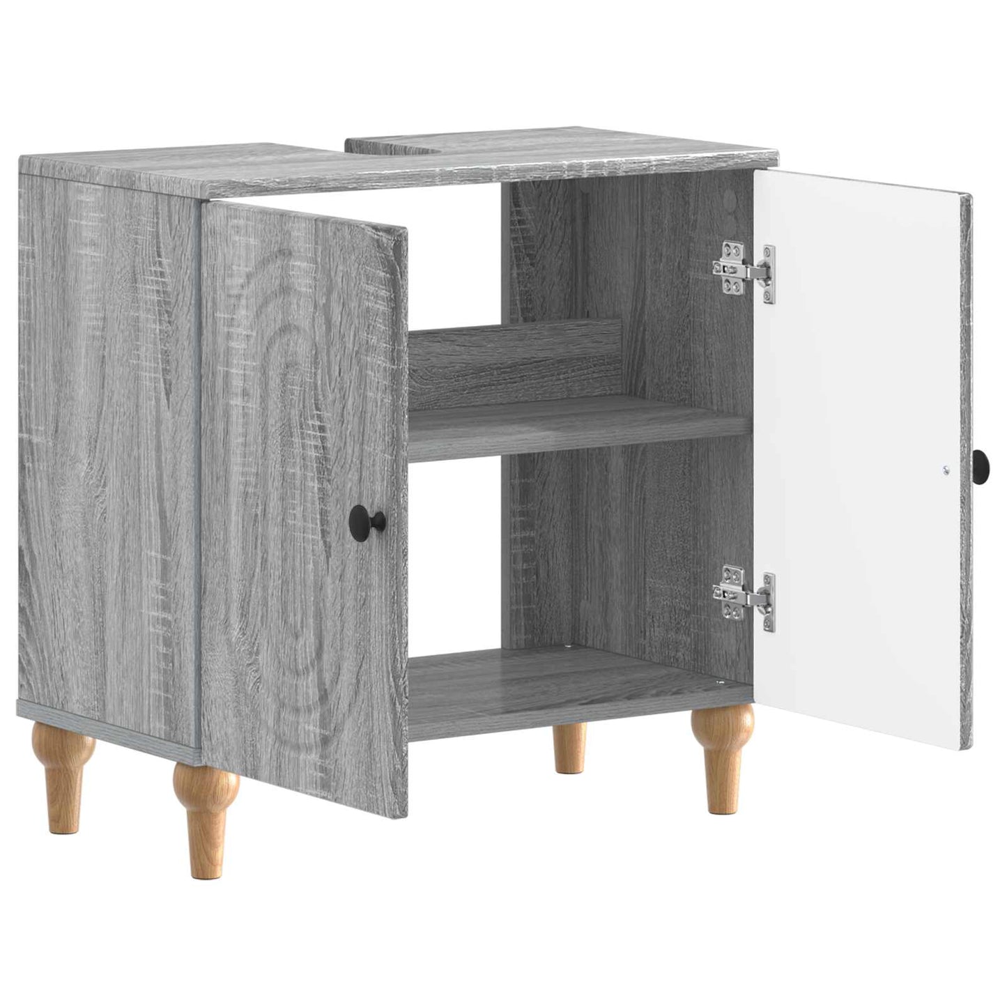 Bathroom Sink Cabinet ALKMAAR Grey Sonoma 59.5 x 31.5x 59 cm