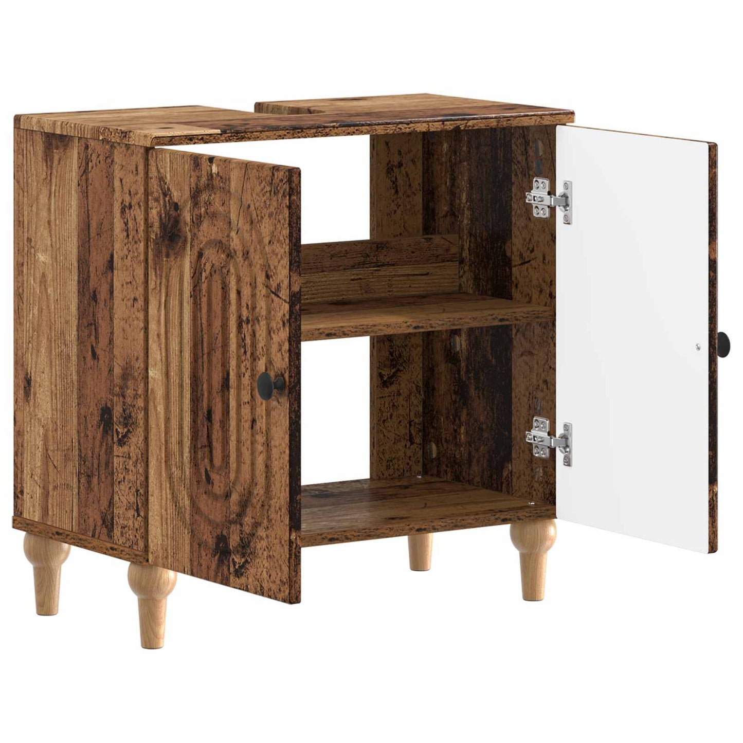 Bathroom Sink Cabinet ALKMAAR Old Wood 59.5 x 31.5x 59 cm