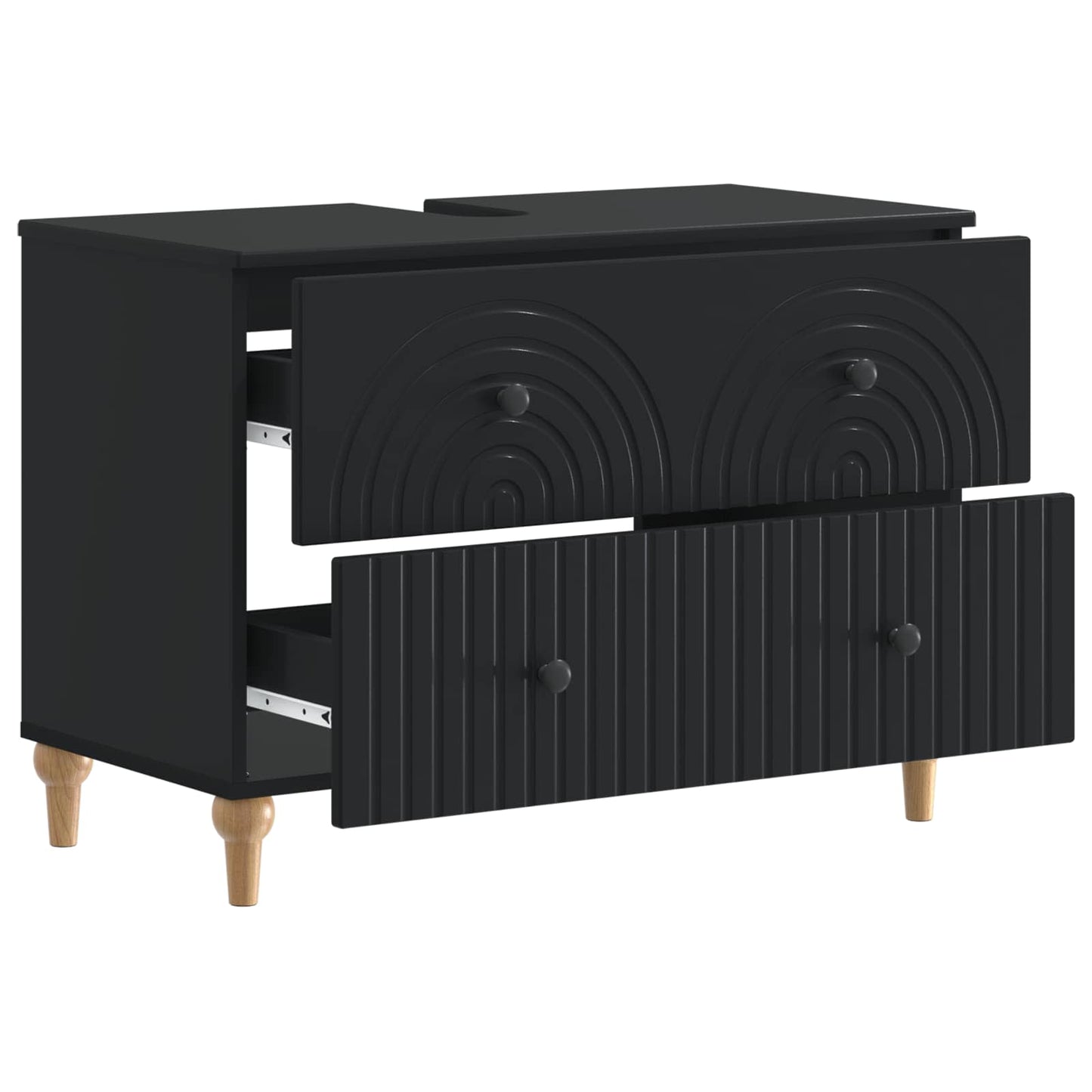Bathroom Sink Cabinet ALKMAAR Black 82 x 41x 59 cm