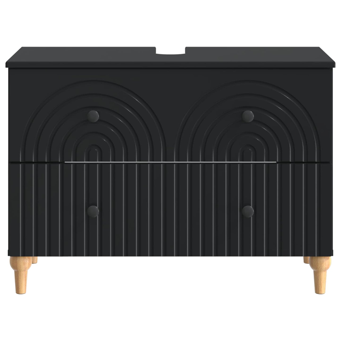 Bathroom Sink Cabinet ALKMAAR Black 82 x 41x 59 cm