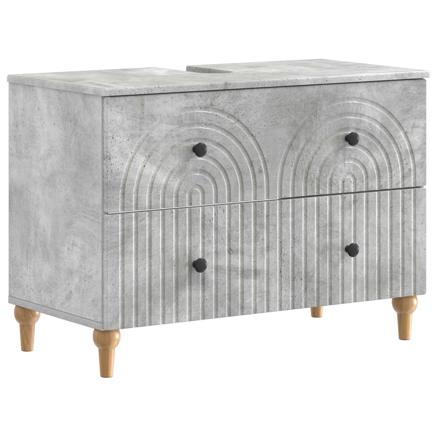Bathroom Sink Cabinet ALKMAAR Concrete Grey 82 x 41x 59 cm