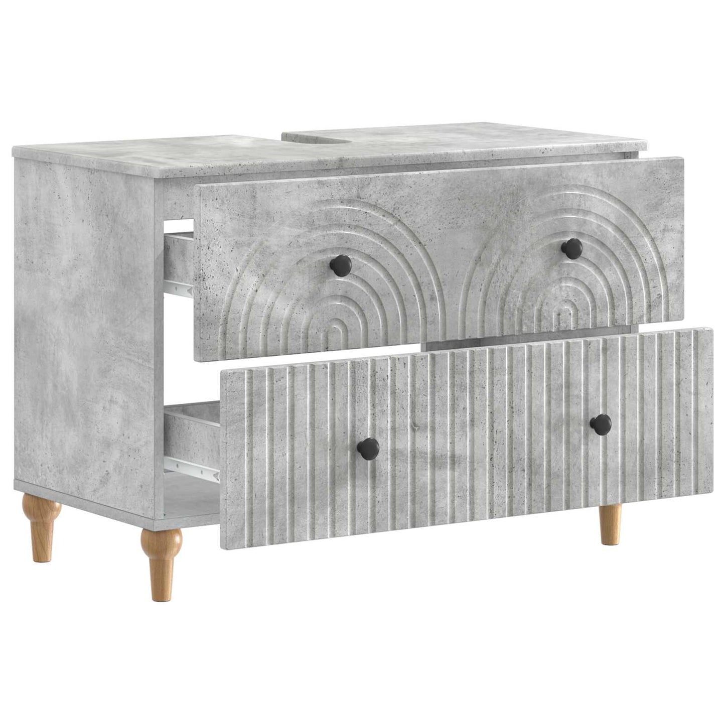 Bathroom Sink Cabinet ALKMAAR Concrete Grey 82 x 41x 59 cm