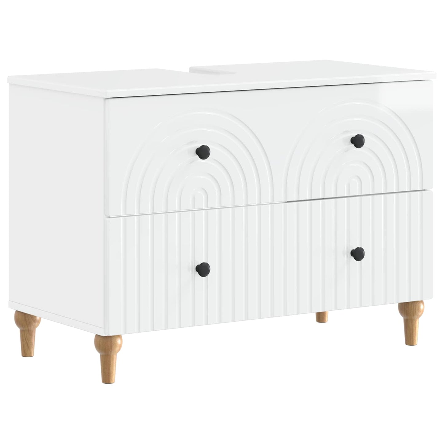 Bathroom Sink Cabinet ALKMAAR High Gloss White 82 x 41x 59 cm