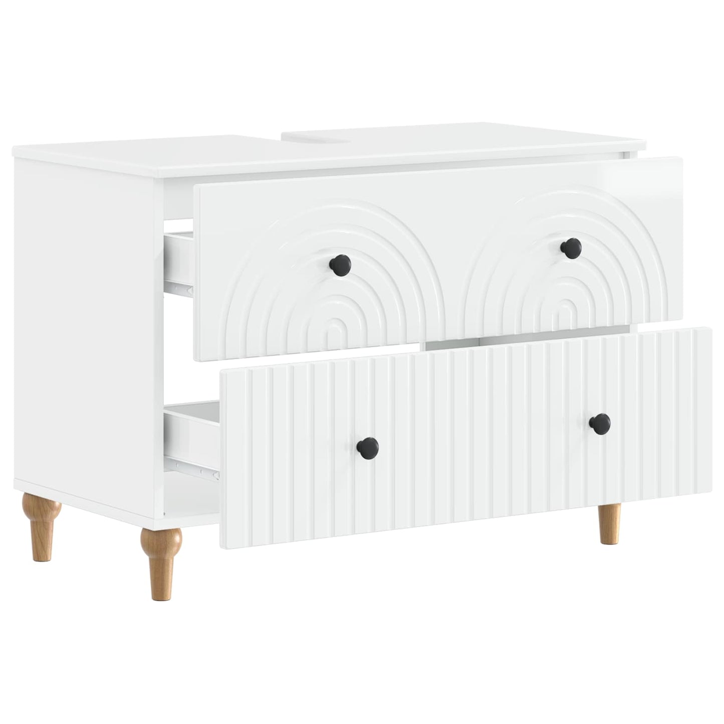 Bathroom Sink Cabinet ALKMAAR High Gloss White 82 x 41x 59 cm