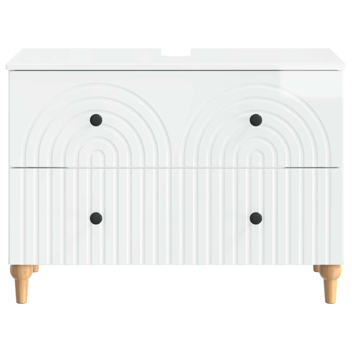 Bathroom Sink Cabinet ALKMAAR High Gloss White 82 x 41x 59 cm