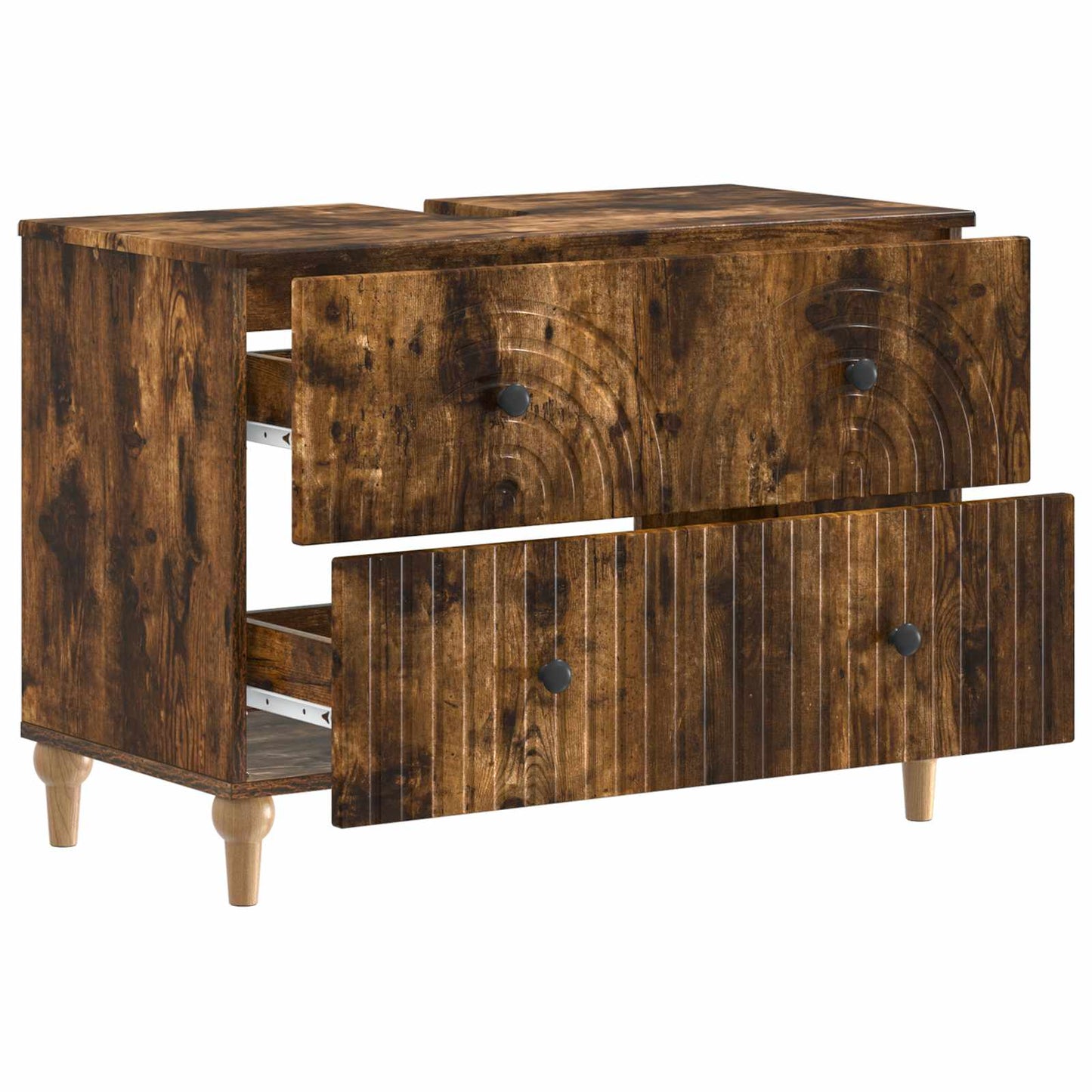 Bathroom Sink Cabinet ALKMAAR Smoked Oak 82 x 41x 59 cm