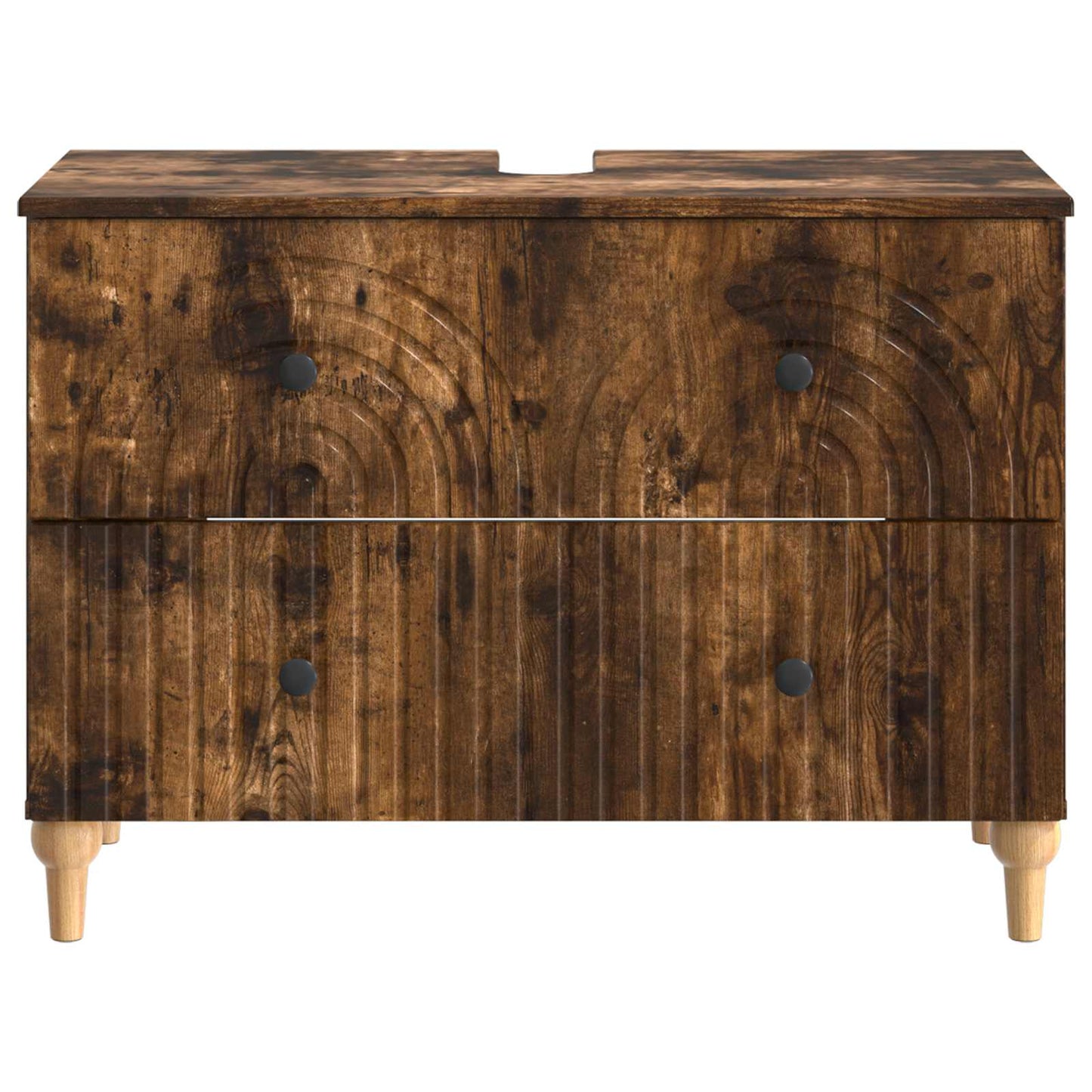 Bathroom Sink Cabinet ALKMAAR Smoked Oak 82 x 41x 59 cm