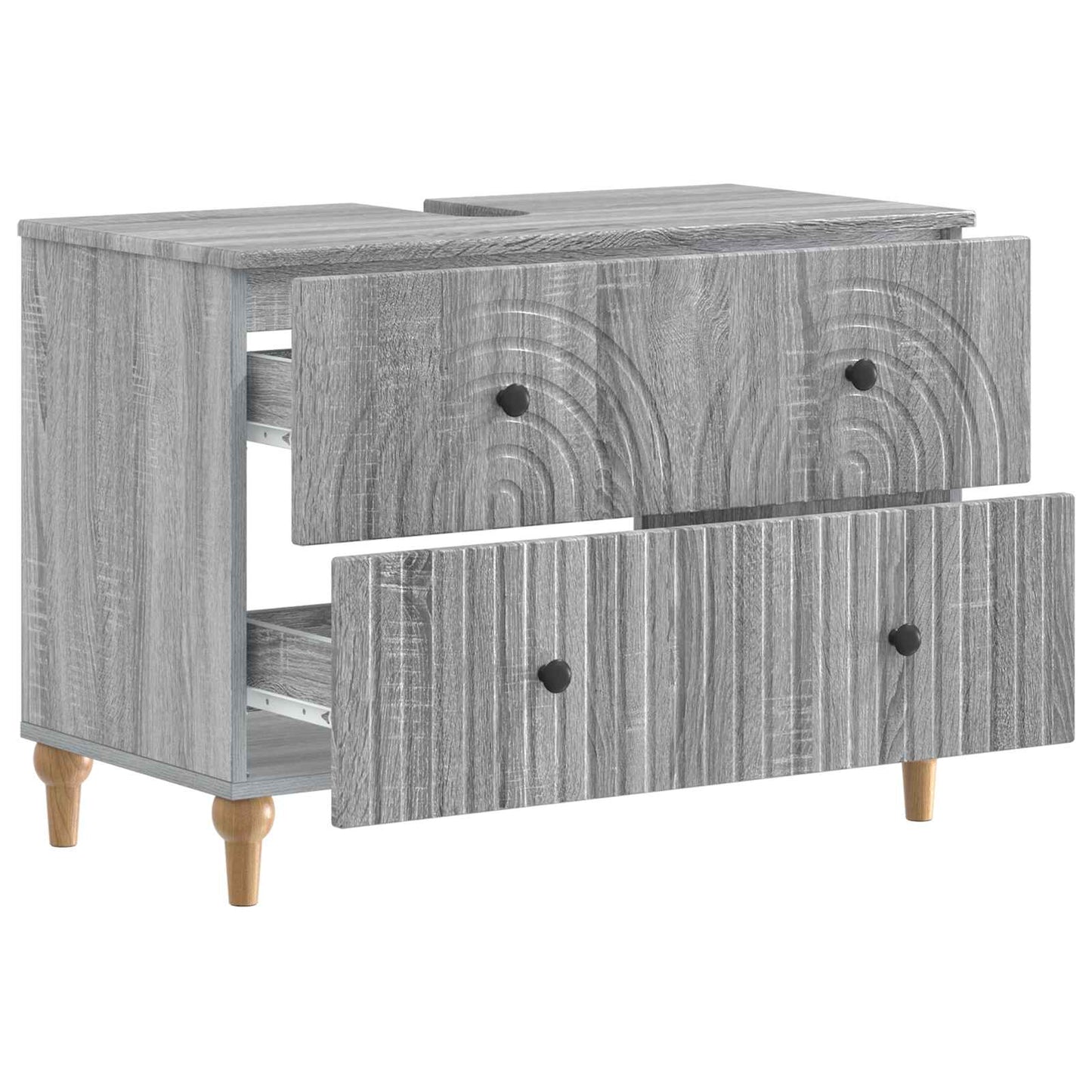 Bathroom Sink Cabinet ALKMAAR Grey Sonoma 82 x 41x 59 cm