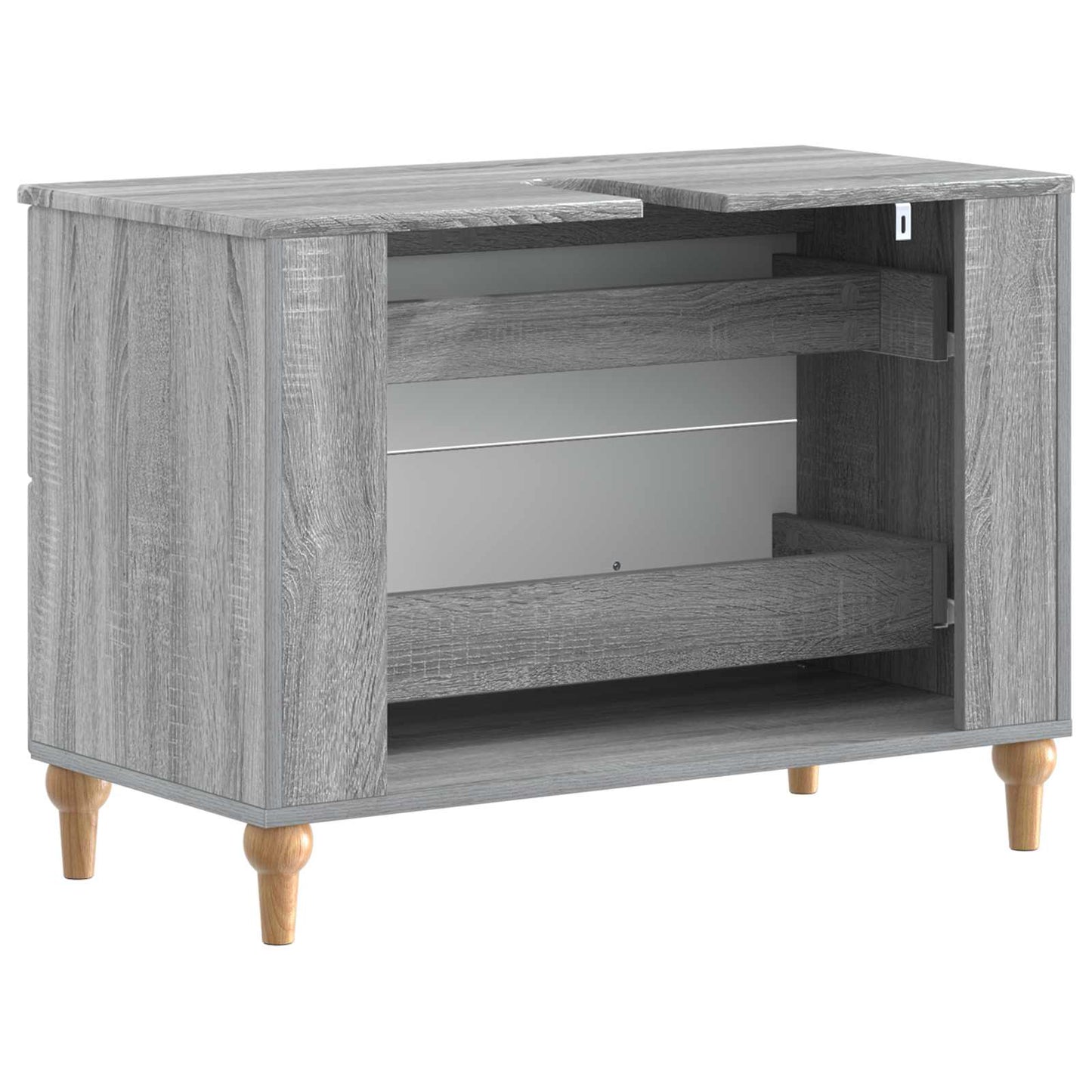 Bathroom Sink Cabinet ALKMAAR Grey Sonoma 82 x 41x 59 cm