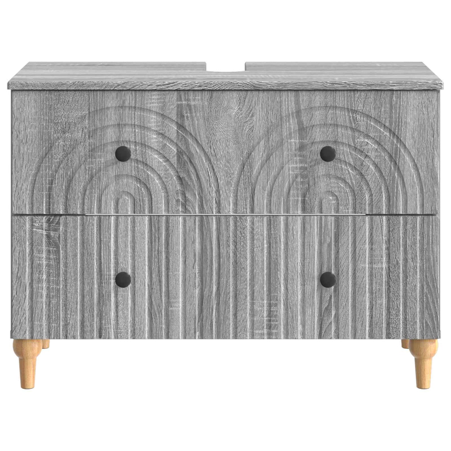 Bathroom Sink Cabinet ALKMAAR Grey Sonoma 82 x 41x 59 cm
