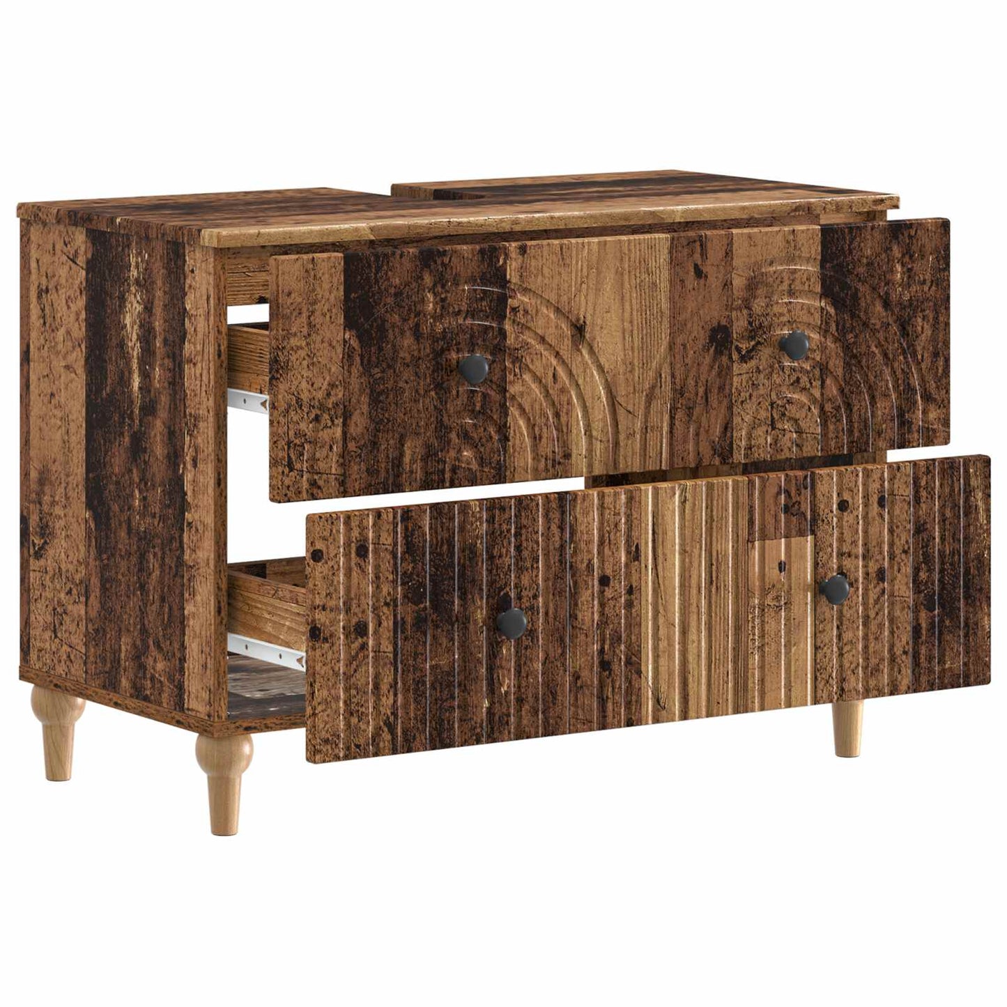 Bathroom Sink Cabinet ALKMAAR Old Wood 82 x 41x 59 cm