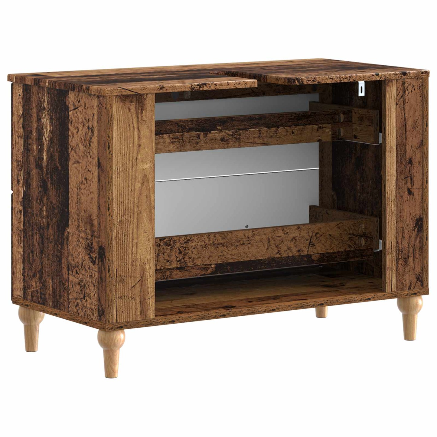 Bathroom Sink Cabinet ALKMAAR Old Wood 82 x 41x 59 cm