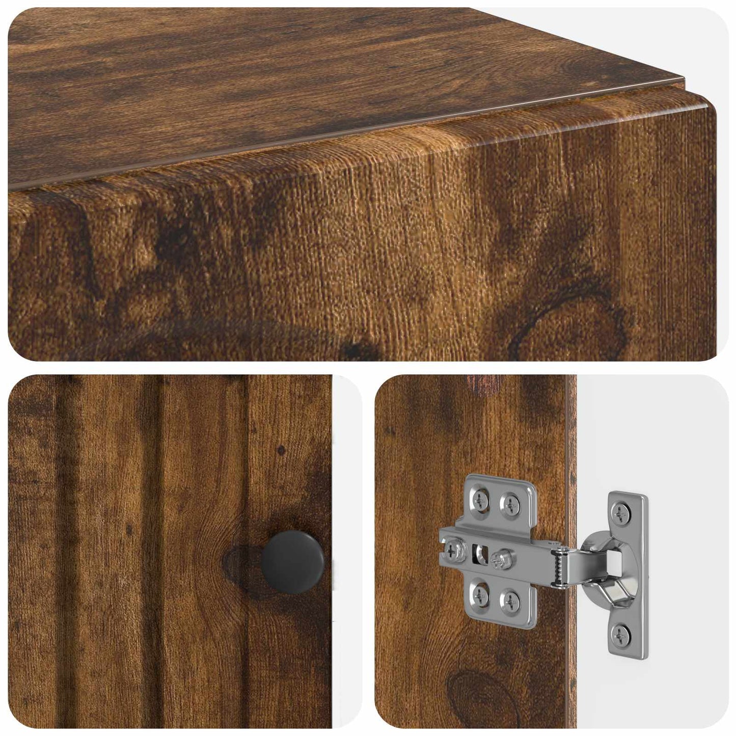 Bathroom Wall Cabinet ALKMAAR Smoked Oak 30 x 31 x 59 cm