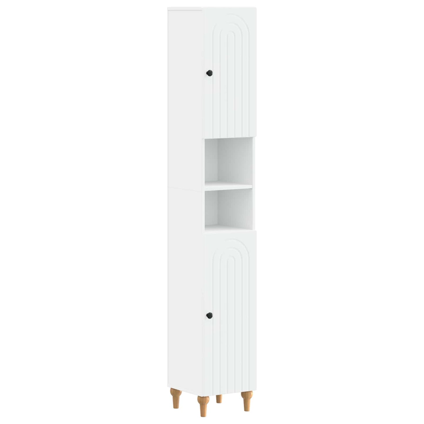 Bathroom Cabinet with Open Shelf ALKMAAR White 30 x 31 x 190 cm
