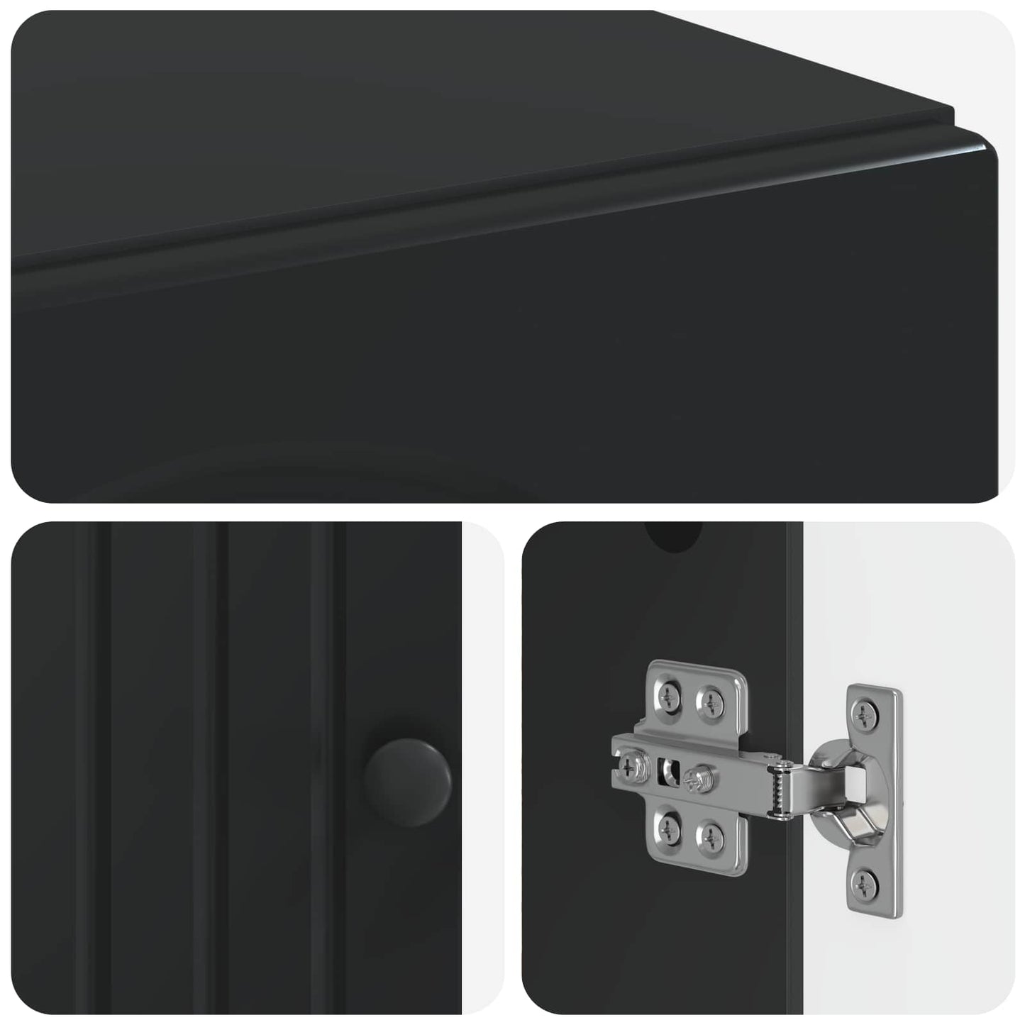 Bathroom Cabinet with Open Shelf ALKMAAR Black 30 x 31 x 190 cm