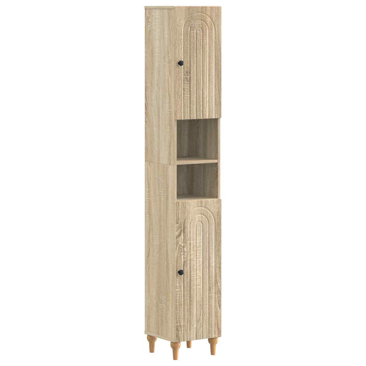Bathroom Cabinet with Open Shelf ALKMAAR Sonoma Oak