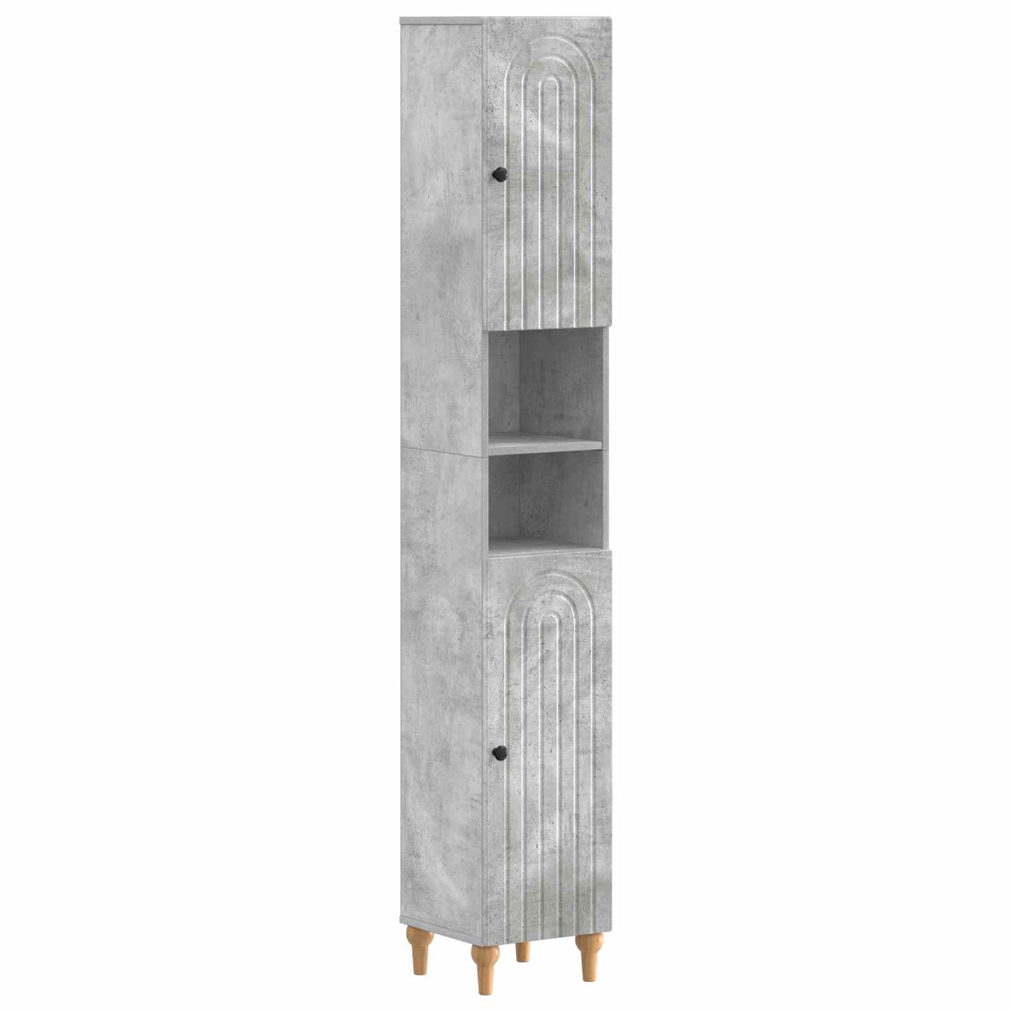 Bathroom Cabinet with Open Shelf ALKMAAR Concrete Grey