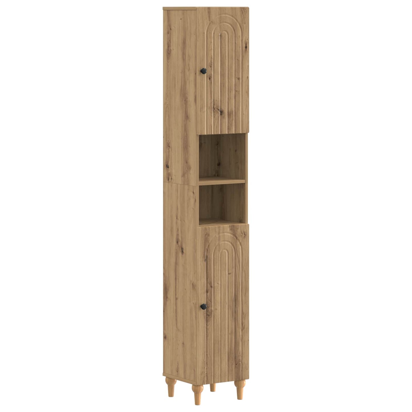 Bathroom Cabinet with Open Shelf ALKMAAR Artisan Oak