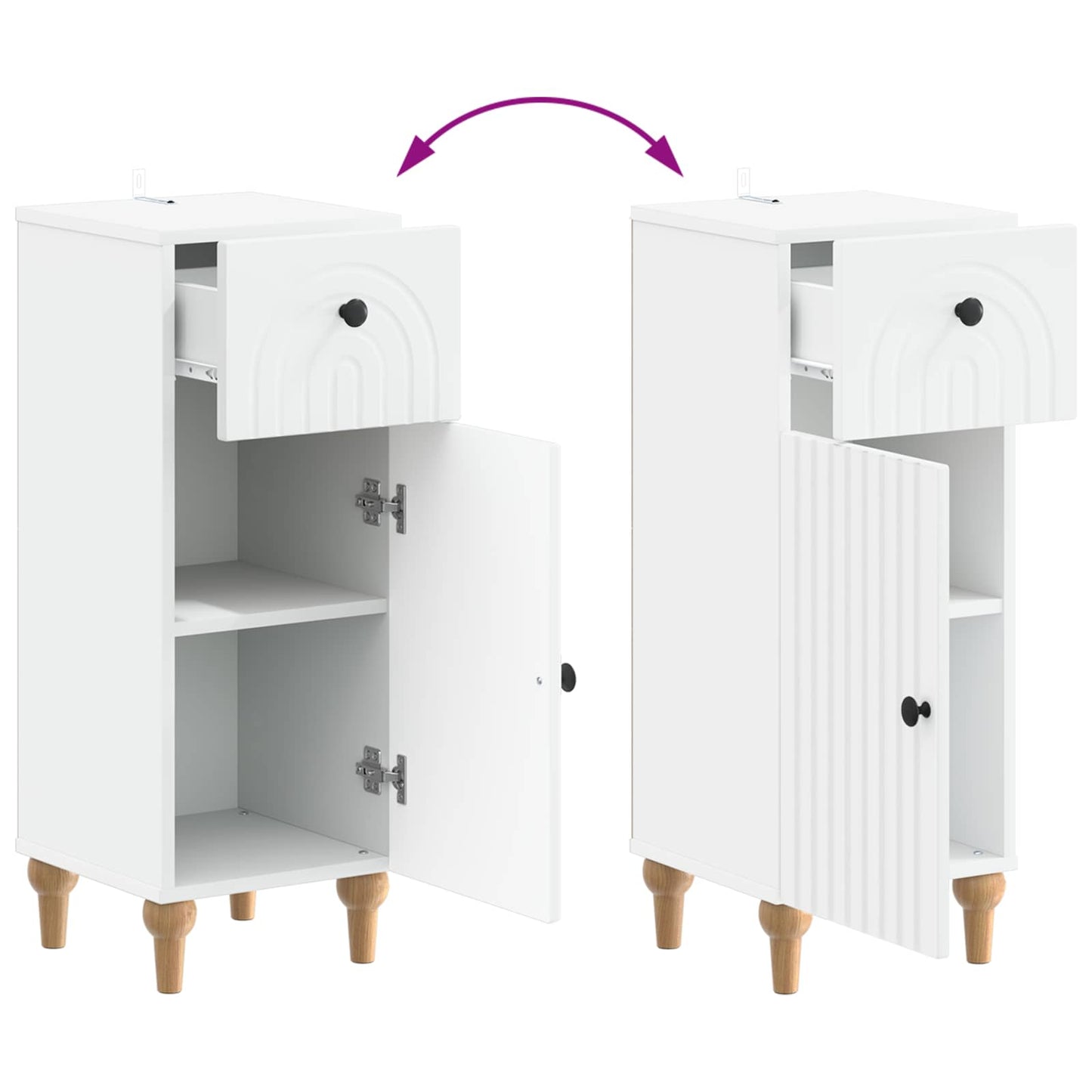 Bathroom Storage Cainet ALKMAAR White 30 x 31 x 80 cm