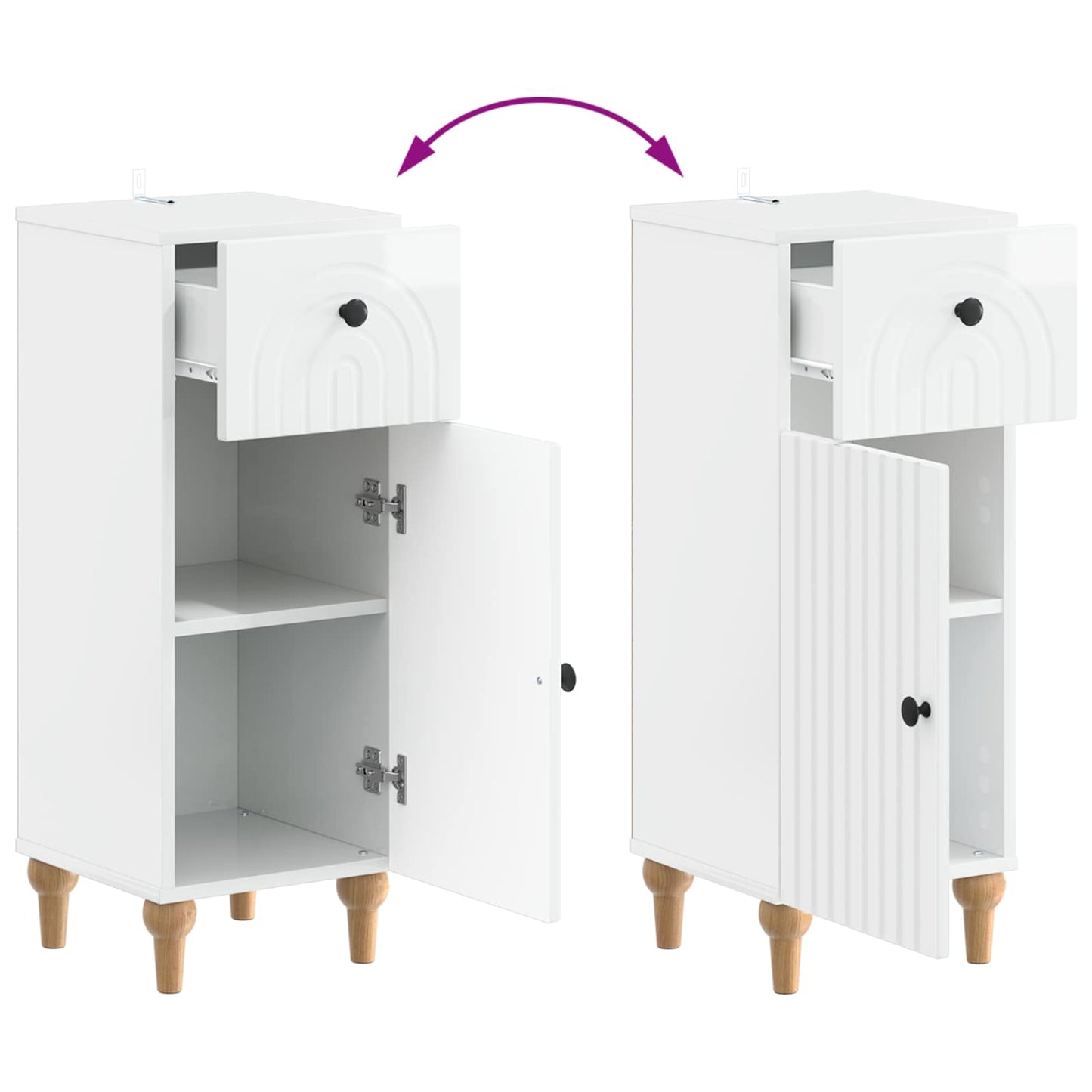 Bathroom Storage Cainet ALKMAAR High Gloss White