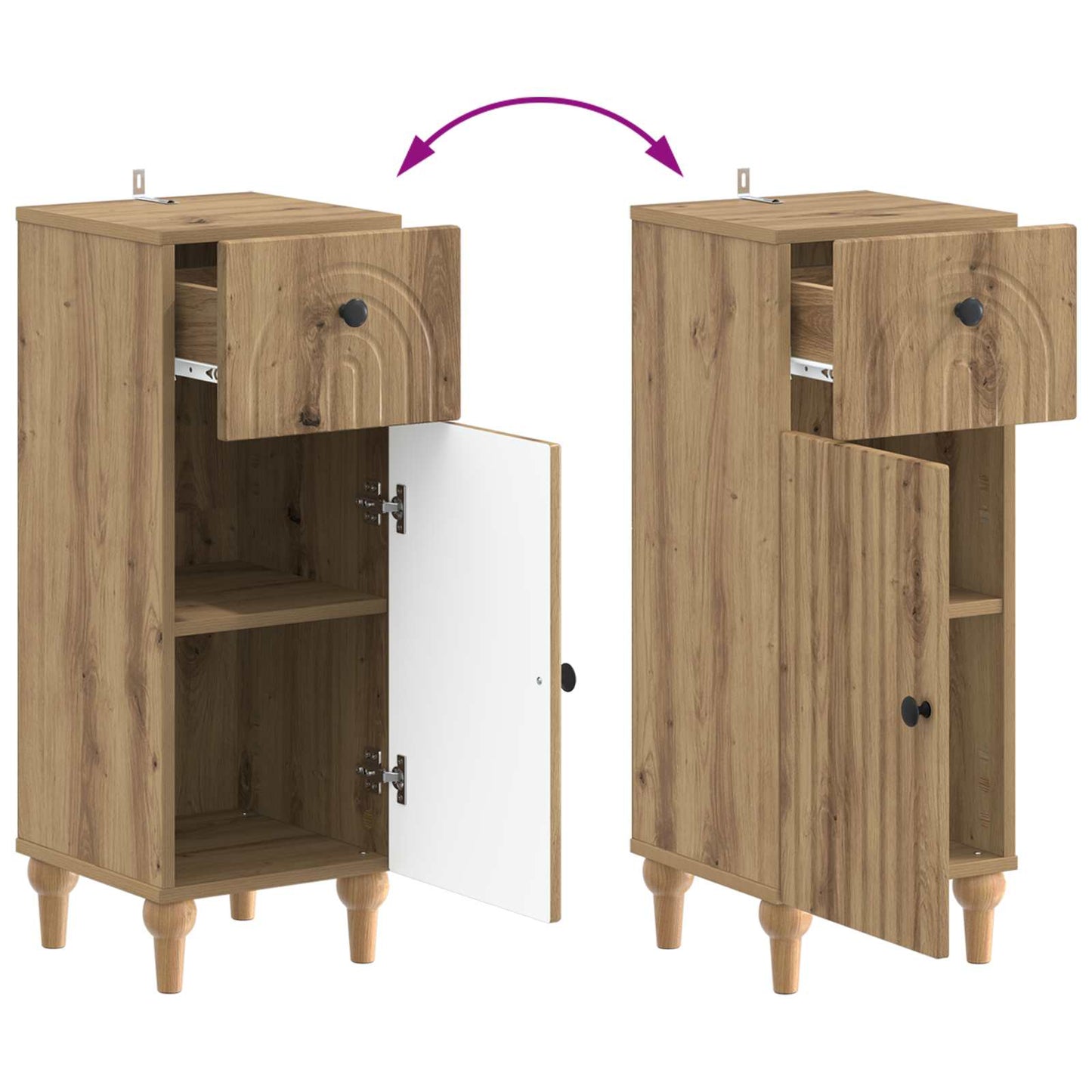 Bathroom Storage Cainet ALKMAAR Artisan Oak 30 x 31 x 80 cm