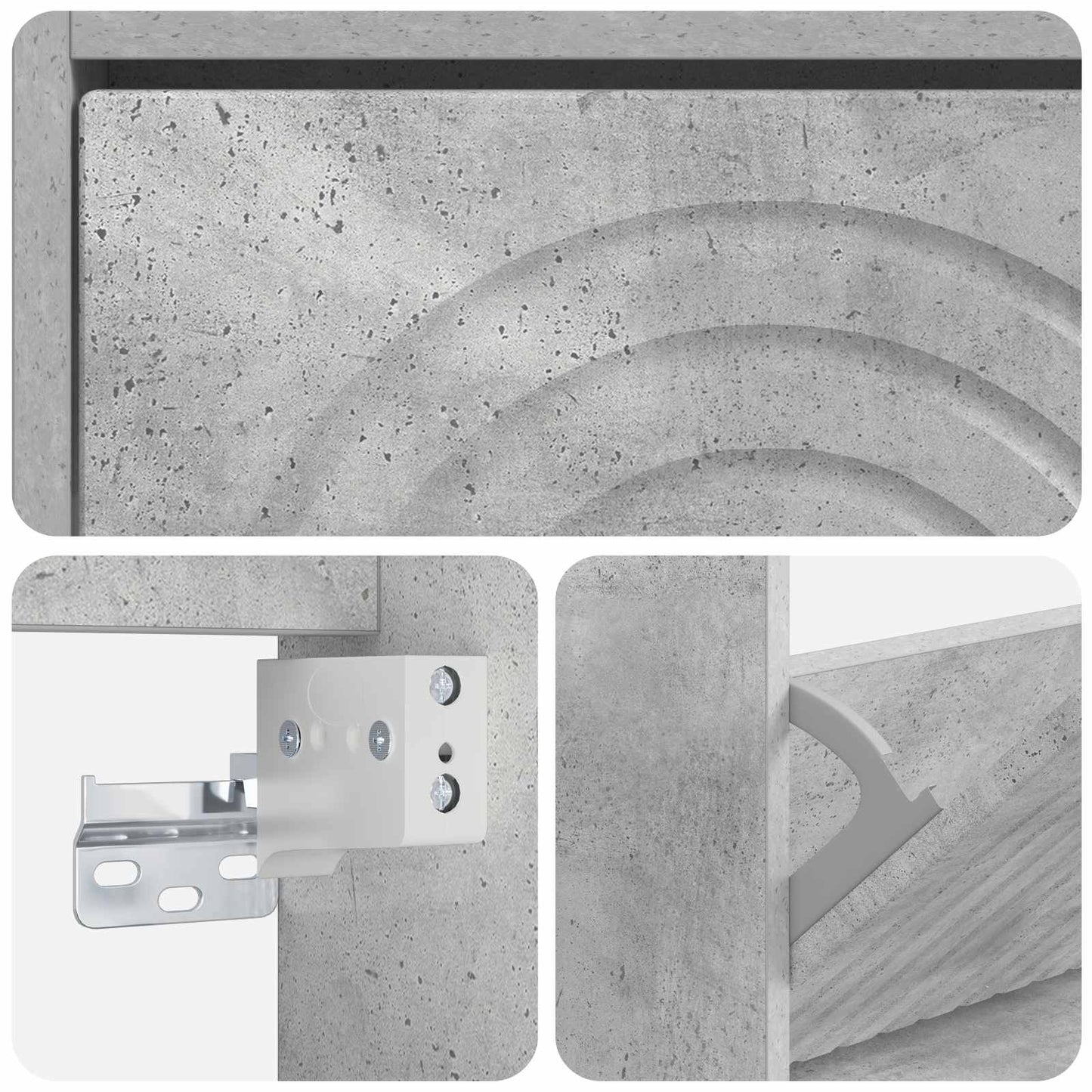 Wall-Mounted Shoe Cabinet ALKMAAR 71 x 17 x 43 cm Concrete Grey