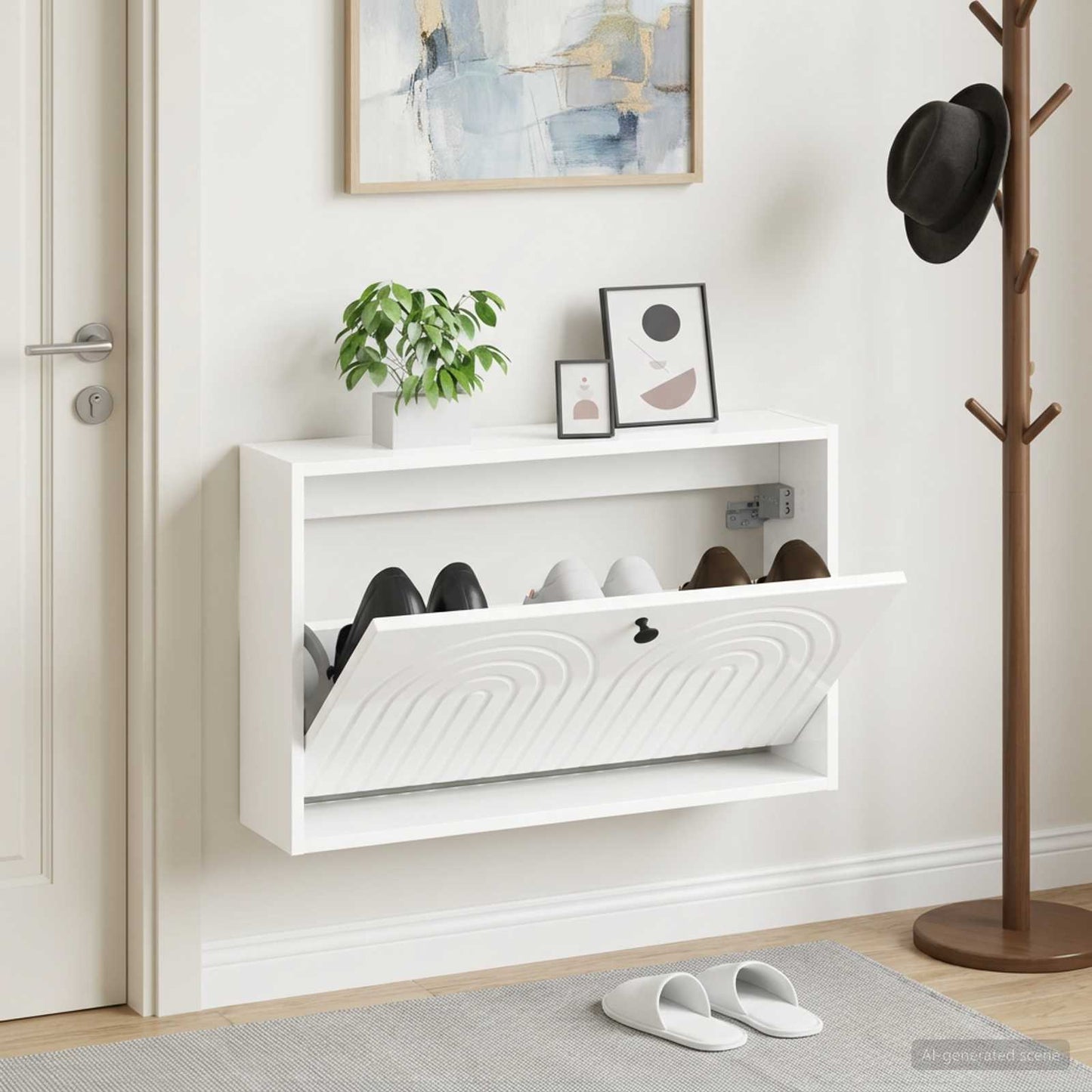 Wall-Mounted Shoe Cabinet ALKMAAR 71 x 17 x 43 cm