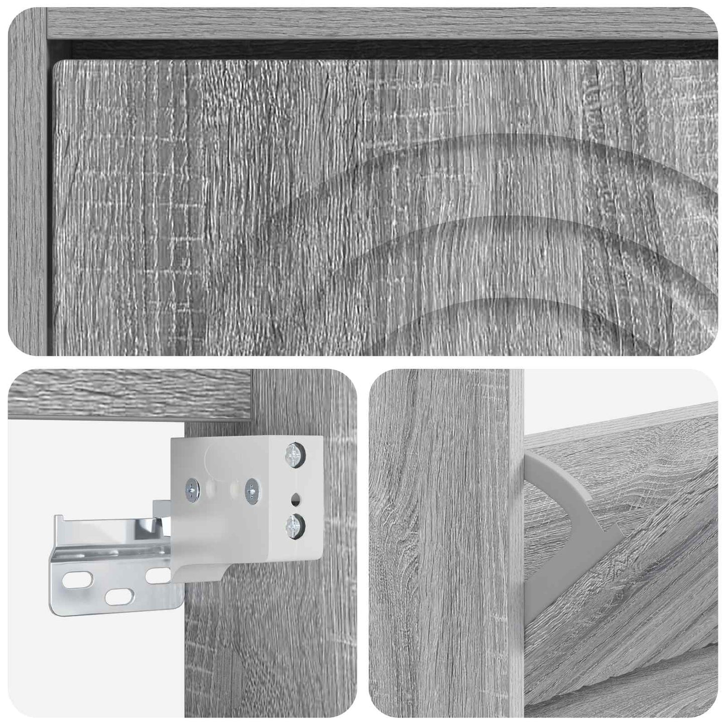 Wall-Mounted Shoe Cabinet ALKMAAR 71 x 17 x 43 cm Grey Sonoma