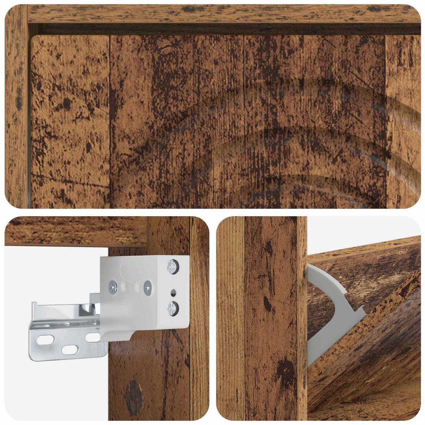 Wall-Mounted Shoe Cabinet ALKMAAR 71 x 17 x 43 cm Old Wood