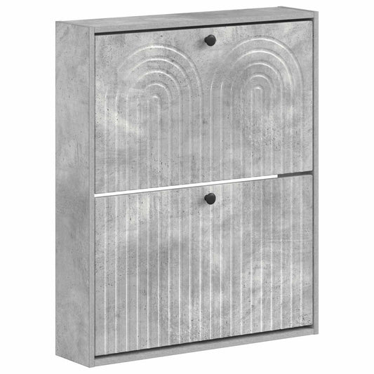 Wall-Mounted Shoe Cabinet ALKMAAR 71 x 17 x 86 cm Concrete Grey