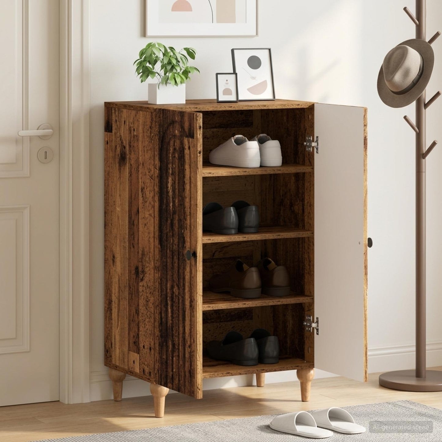 Shoe Cabinet ALKMAAR 59.5 x 39.5 x 90 cm Engineered Wood