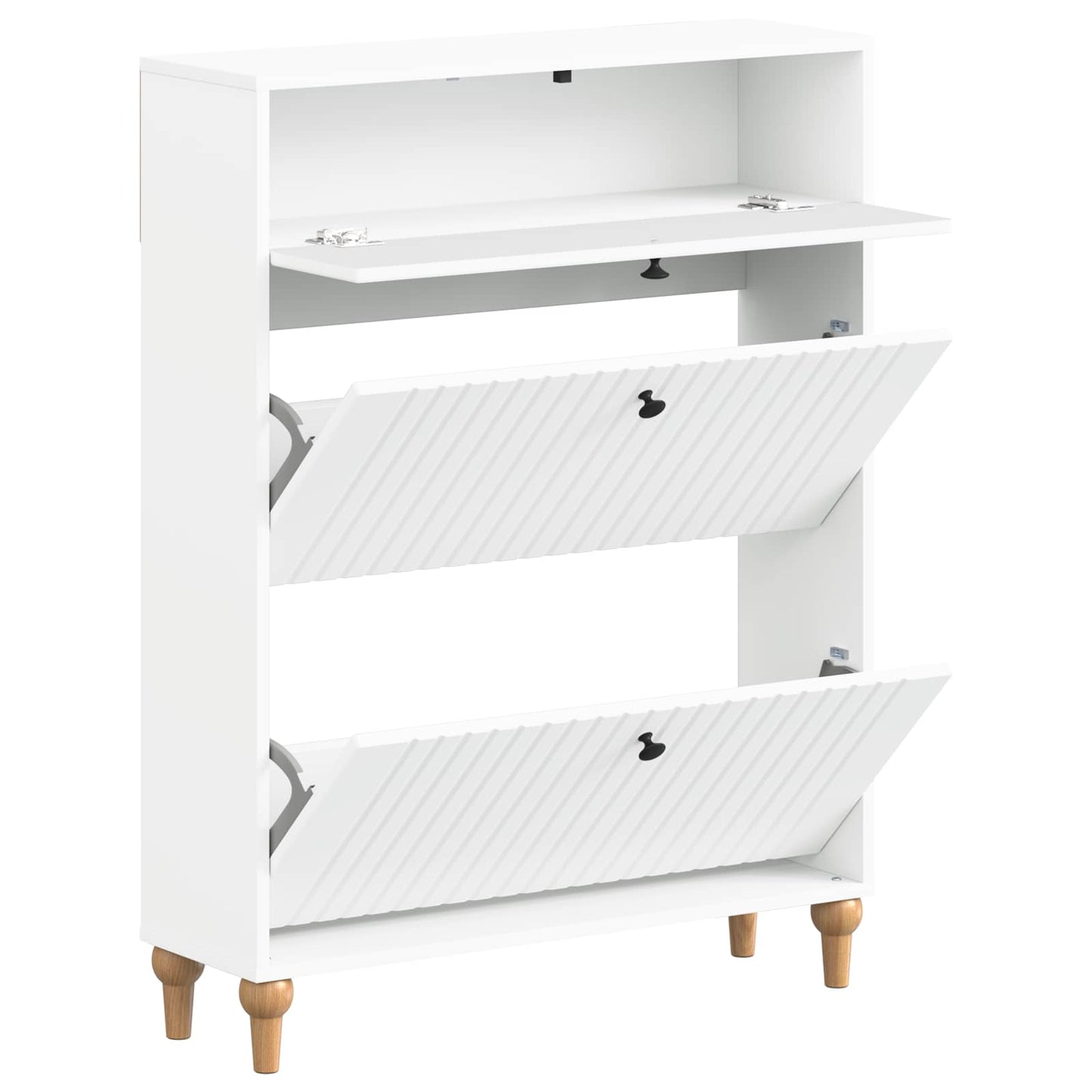 Shoe Cabinet ALKMAAR 78 x 24 x 103 cm Engineered Wood White