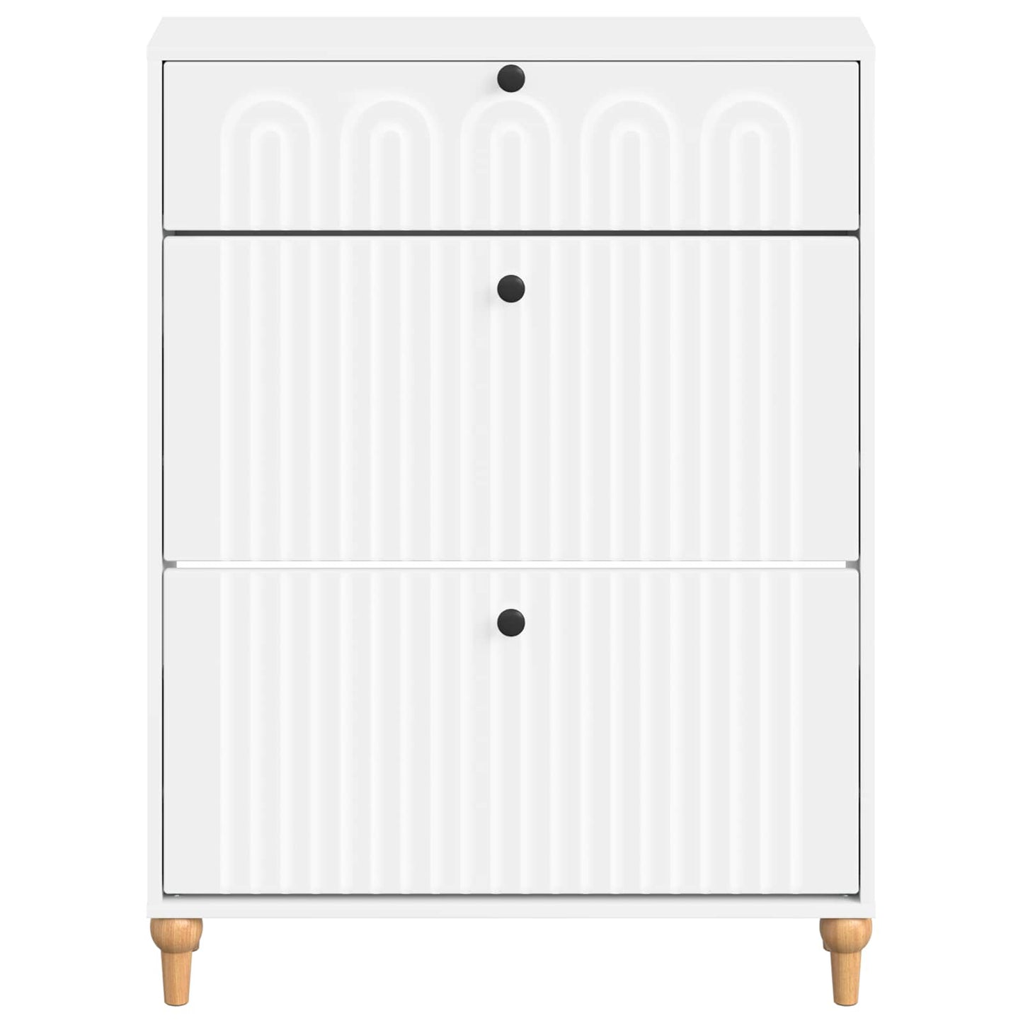Shoe Cabinet ALKMAAR 78 x 24 x 103 cm Engineered Wood White