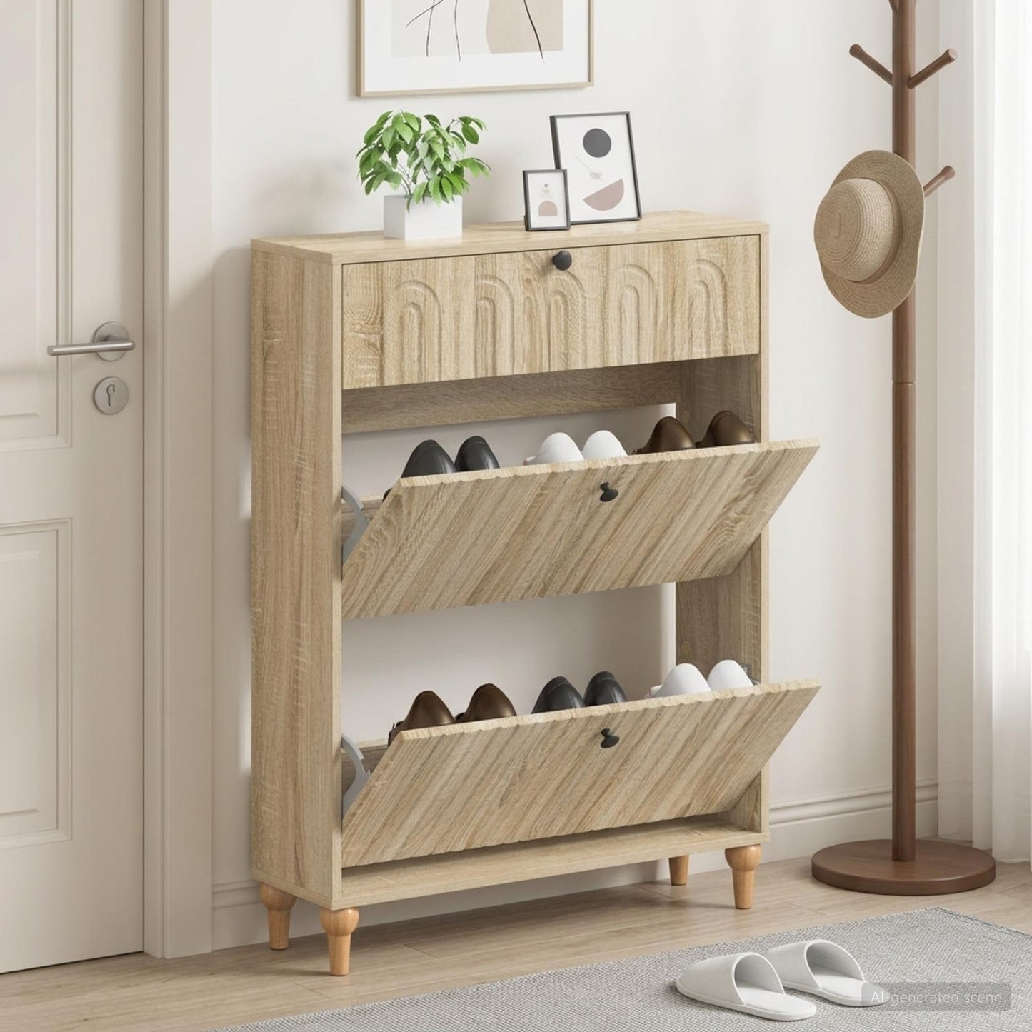 Shoe Cabinet ALKMAAR 78 x 24 x 103 cm Engineered Wood