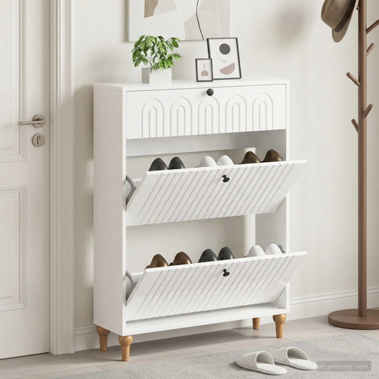 Shoe Cabinet ALKMAAR 78 x 24 x 103 cm Engineered Wood