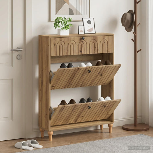 Shoe Cabinet ALKMAAR 78 x 24 x 103 cm Engineered Wood