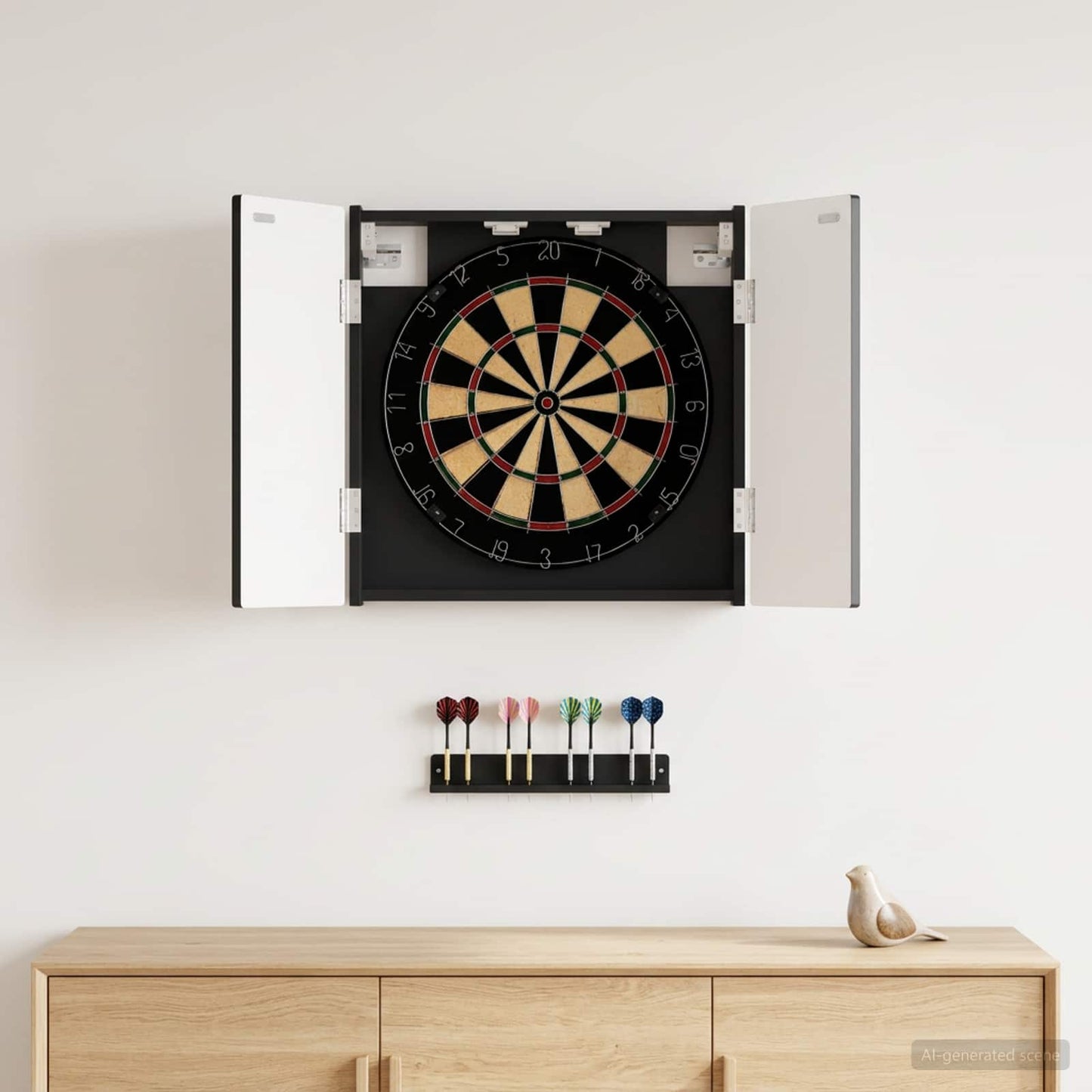 Dartboard Cabinet ARNHEM Black 52.5 x 10.5 x 53.5 cm