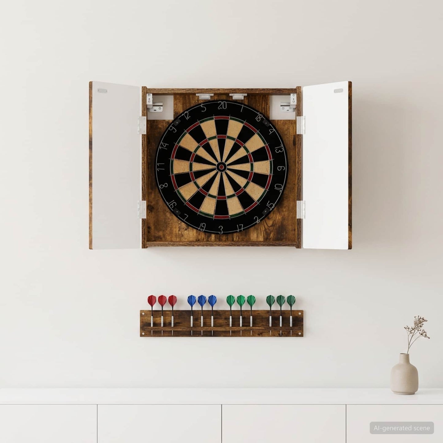 Dartboard Cabinet ARNHEM Smoked Oak 52.5 x 10.5 x 53.5 cm