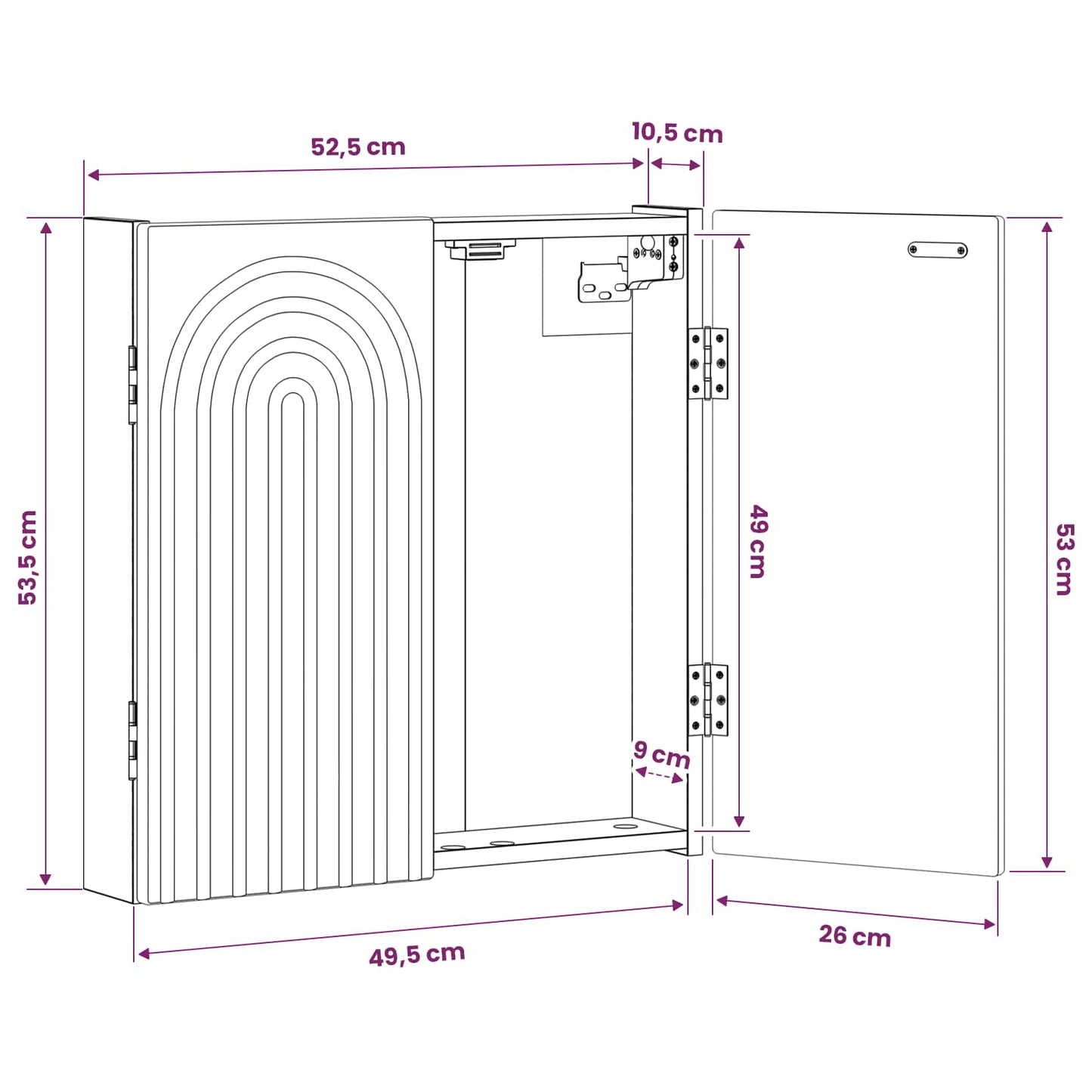 Dartboard Cabinet ALKMAAR Grey Sonoma 52.5 x 10.5 x 53.5 cm