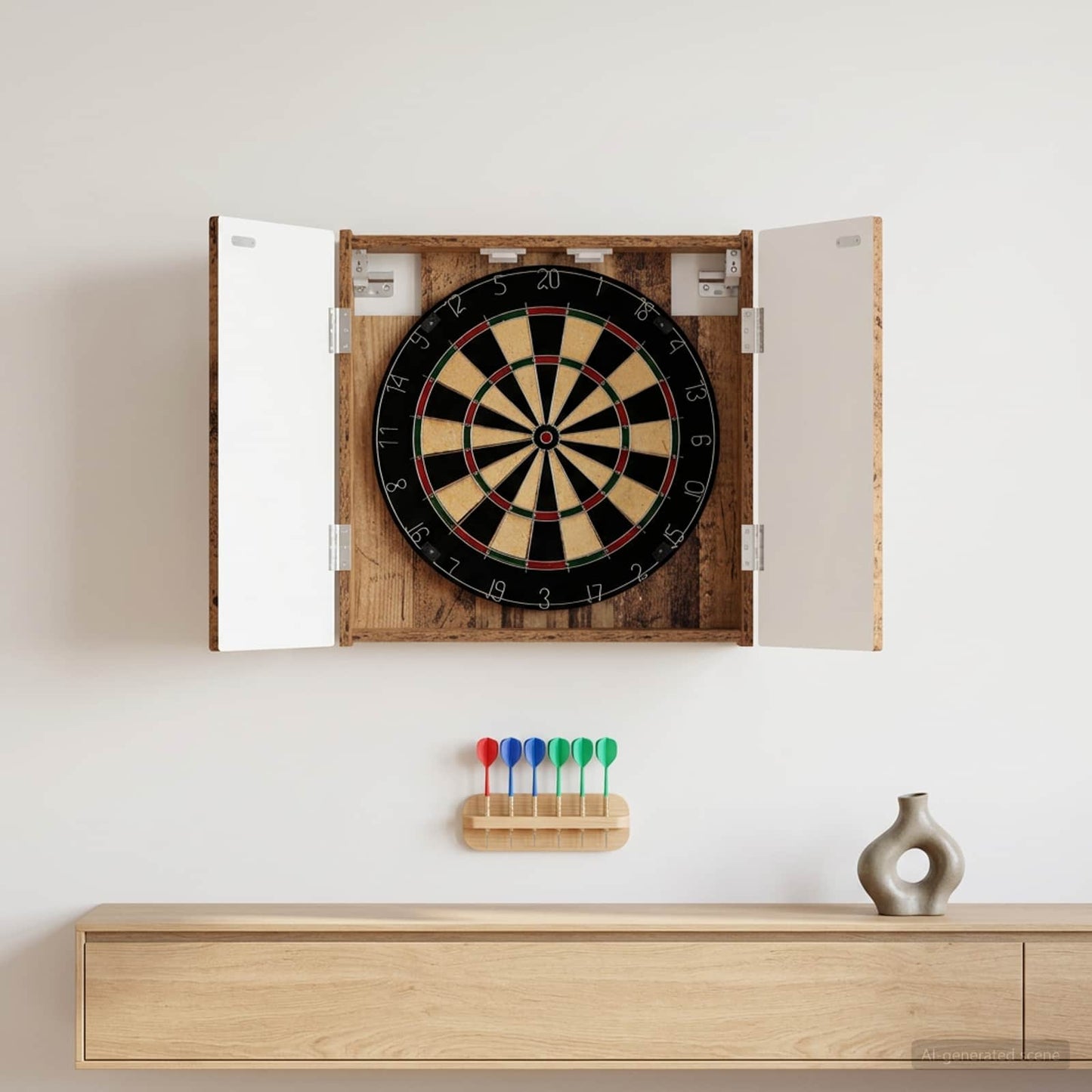 Dartboard Cabinet ARNHEM Old Wood 52.5 x 10.5 x 53.5 cm