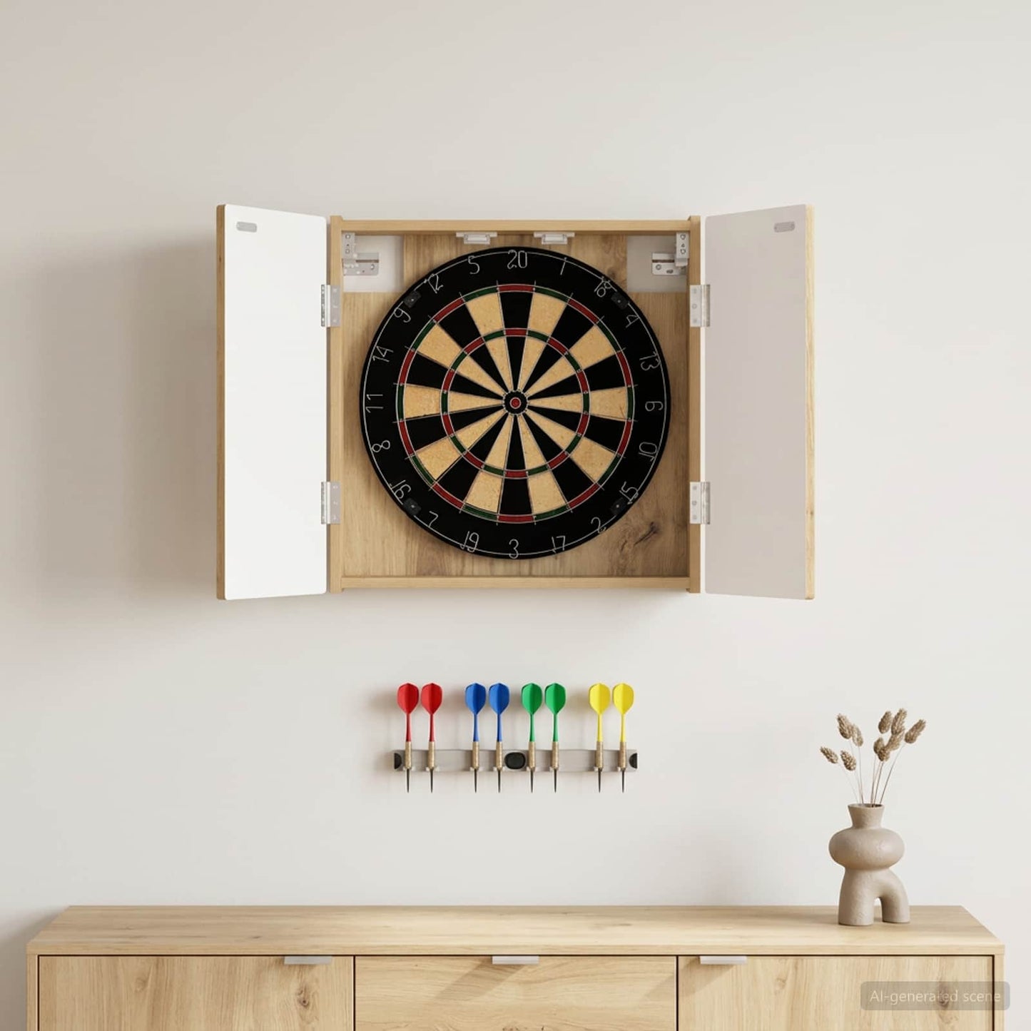 Dartboard Cabinet ARNHEM Artisan Oak 52.5 x 10.5 x 53.5 cm
