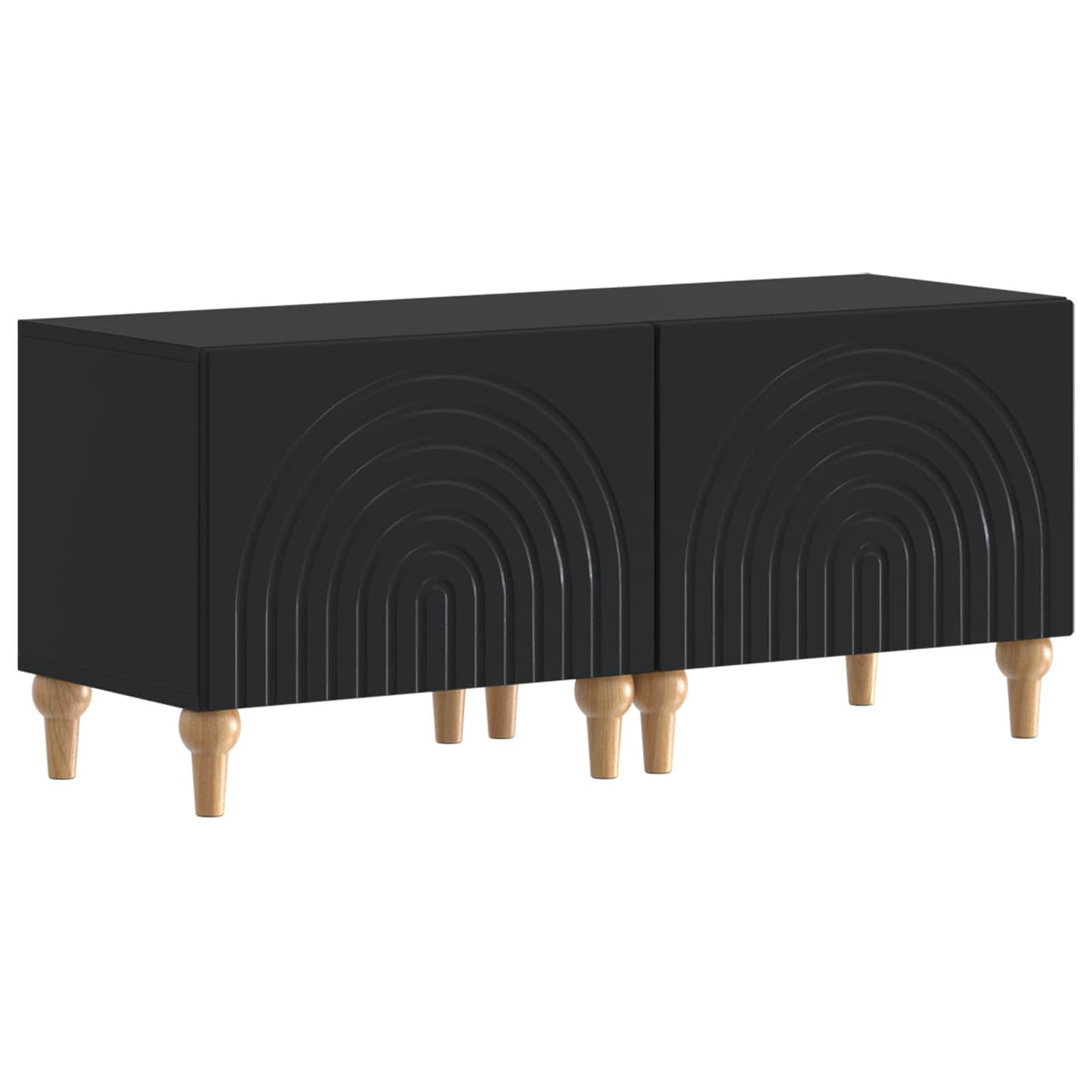 TV Cabinet Black Engineered Wood