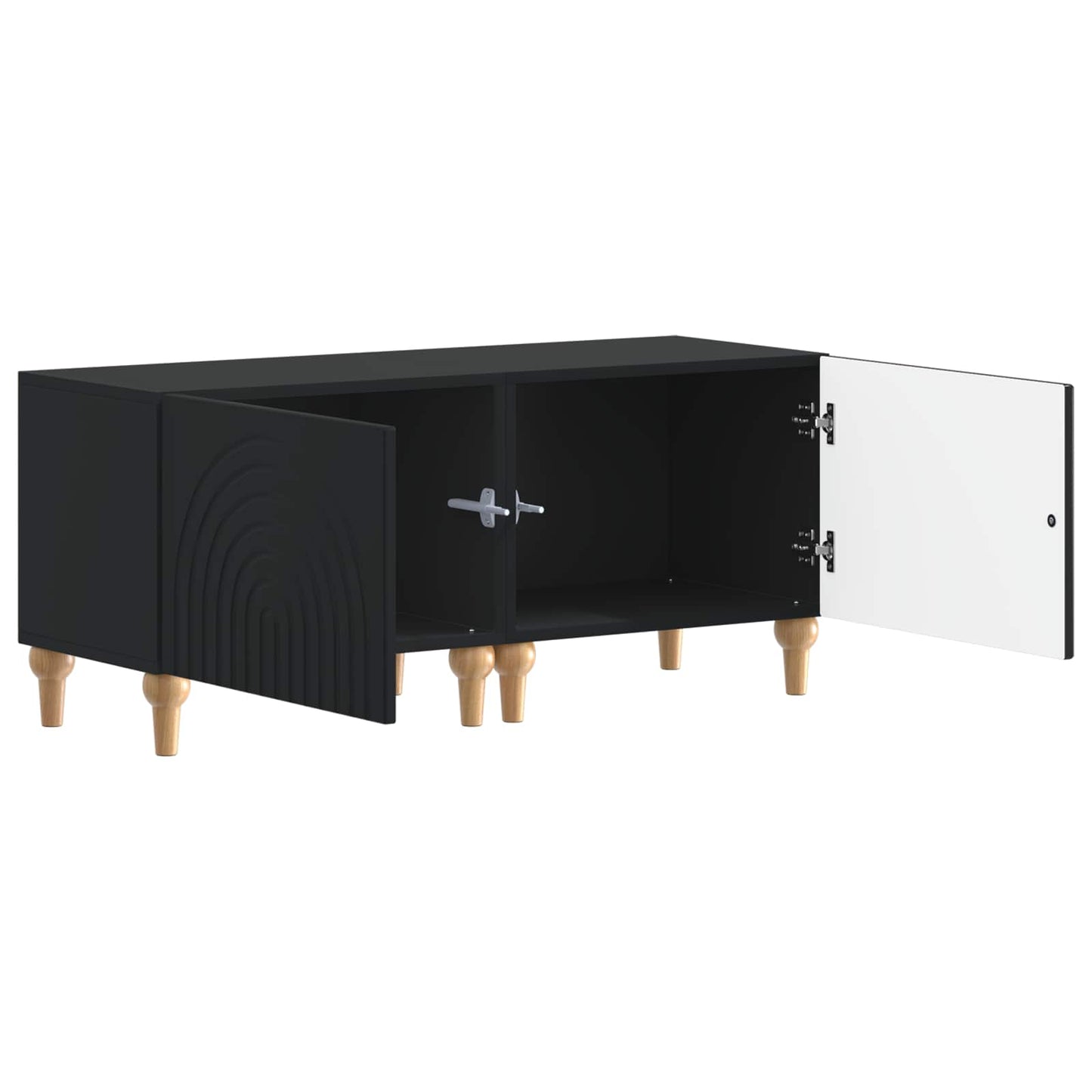 TV Cabinet Black Engineered Wood