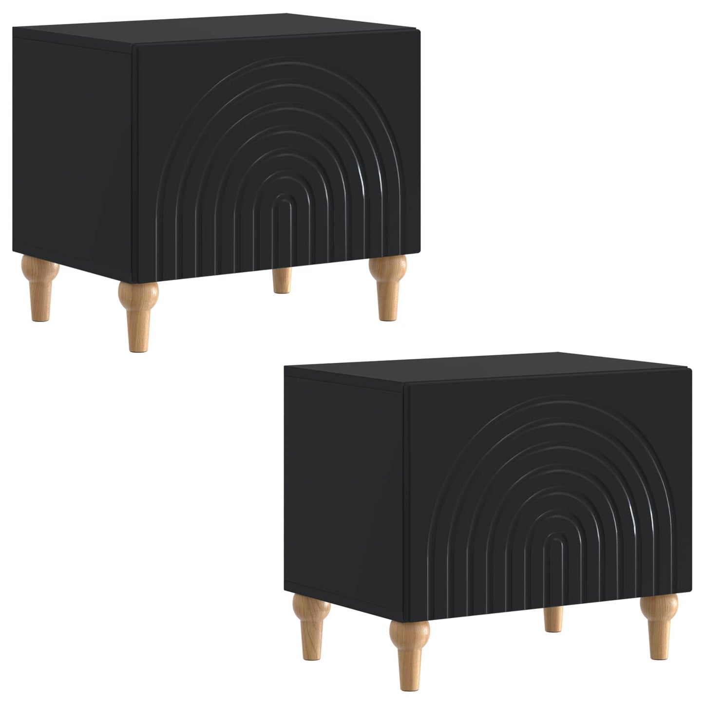TV Cabinet Black Engineered Wood