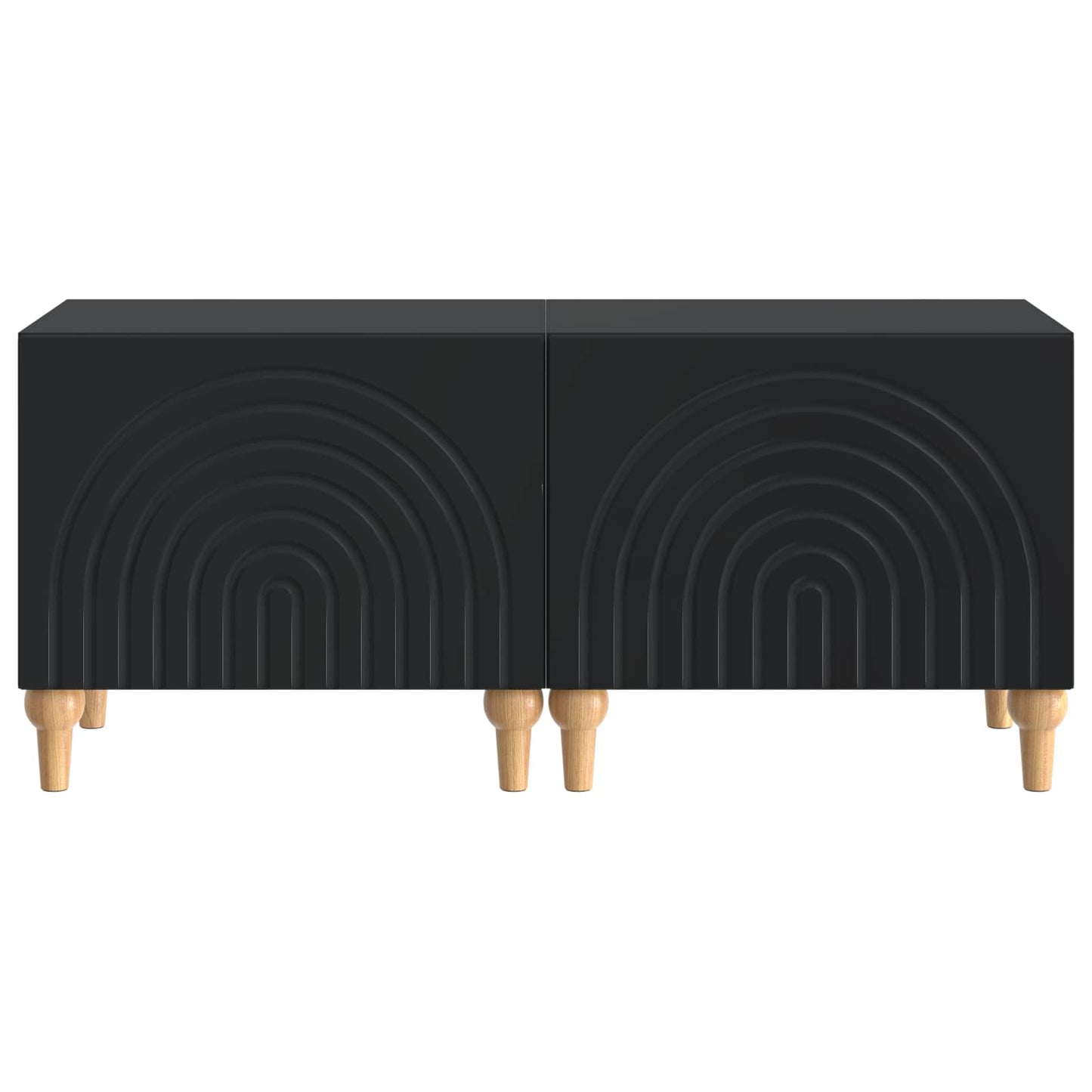 TV Cabinet Black Engineered Wood